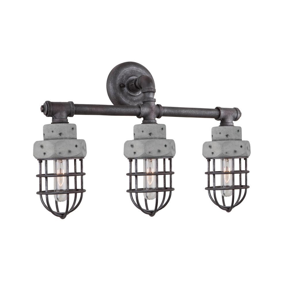 ARTCRAFT AC10673 Loft 23-in 3-Light Slate and Grey Industrial Vanity Light