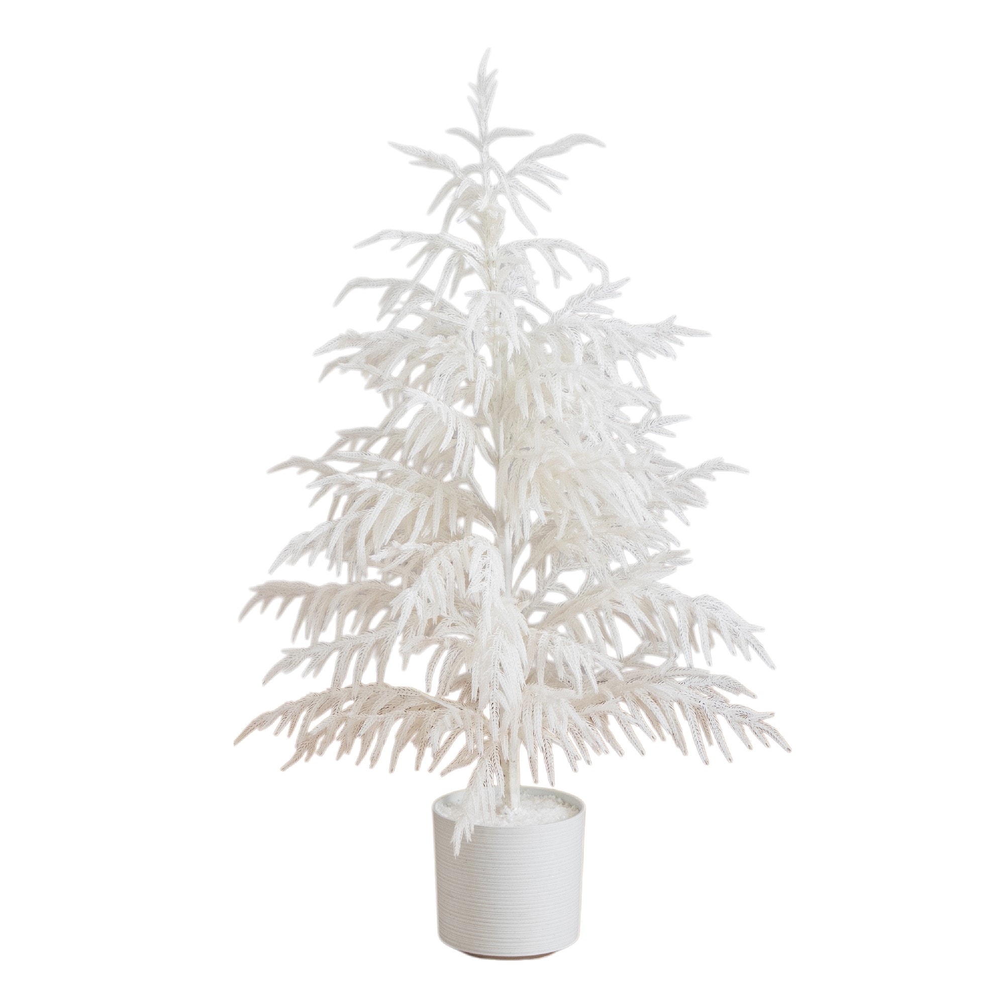 Nearly Natural 4-ft Pine Slim White Artificial Christmas Tree