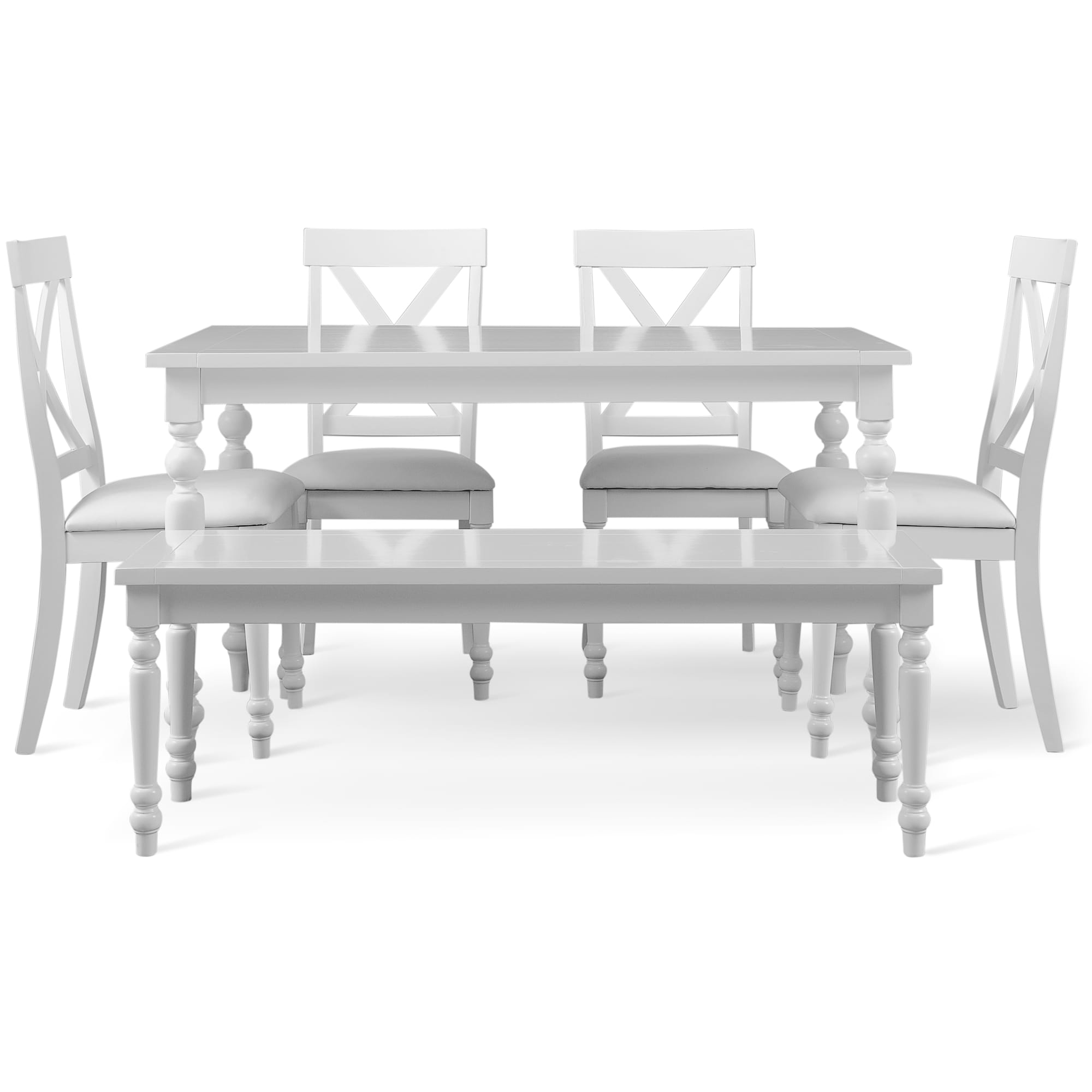 Camden Isle 164445 White Contemporary/Modern Dining Room Set with Rectangular Table ( Seats 6 )