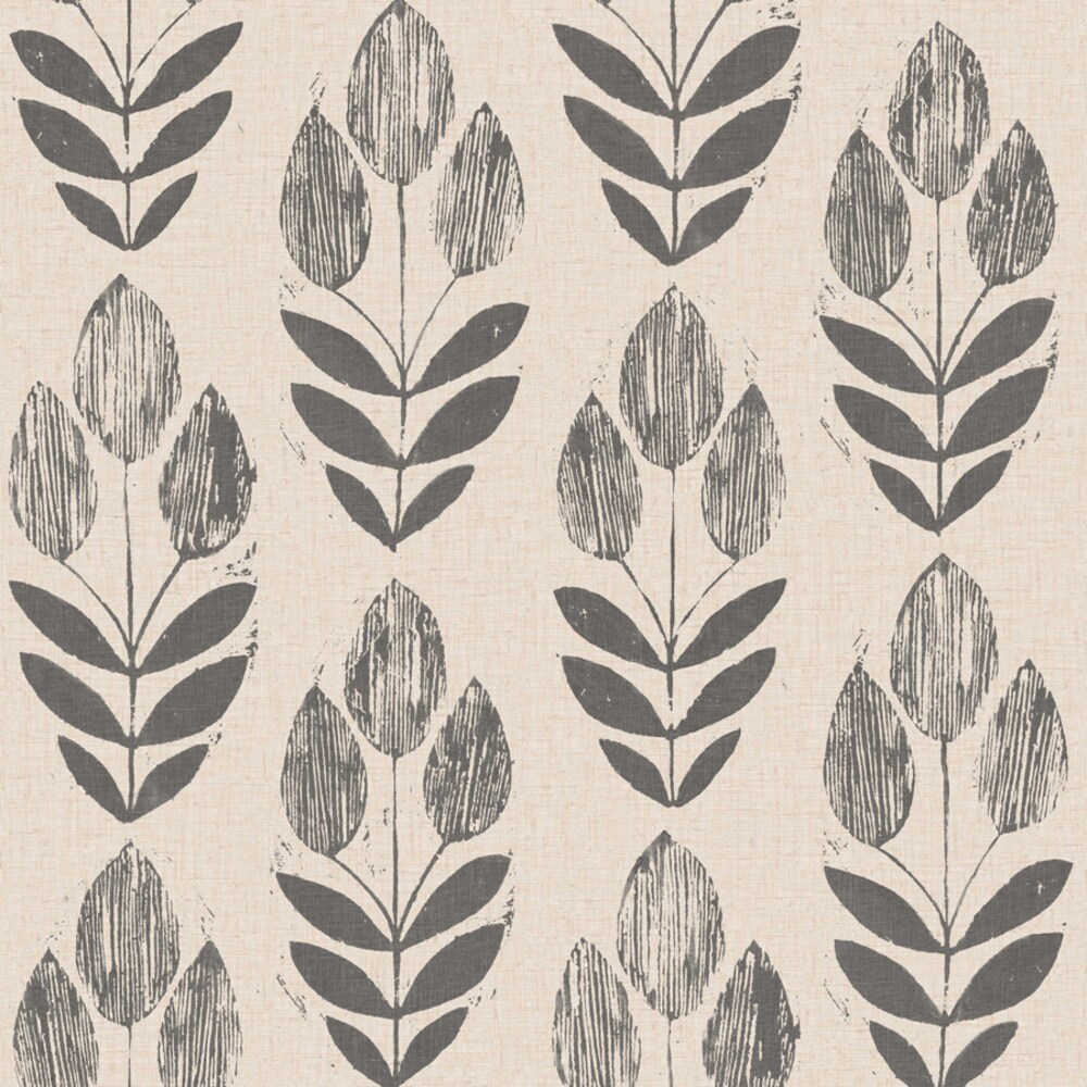 Beacon House 2535-20651 Simple Space 2 56.0-sq ft Black Non-woven Floral Unpasted Wallpaper