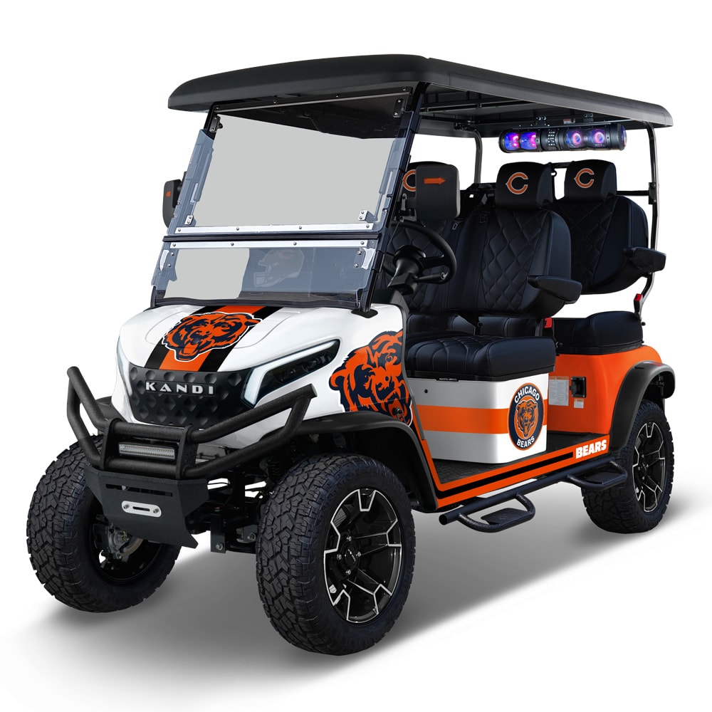 KANDI NFL4PROF-CHI Chicago Bears, 4 Seat Electric Golf Cart with Lithium Battery, Max Speed 20 MPH, NFL Licensed