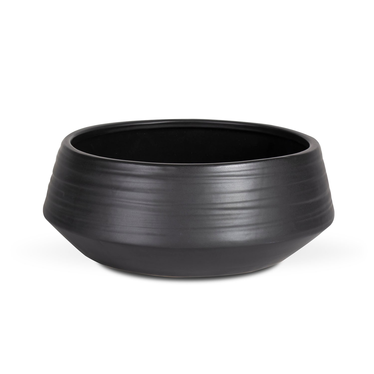 Vasesource TAOS410BL 10.0-Inches W Small Black Ceramic Indoor/Outdoor Planter