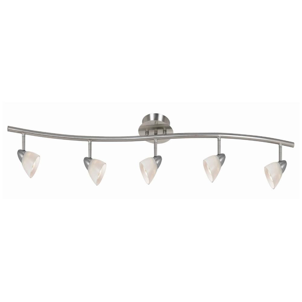 Benzara Chandeliers 1 -Light White Metal Chandelier