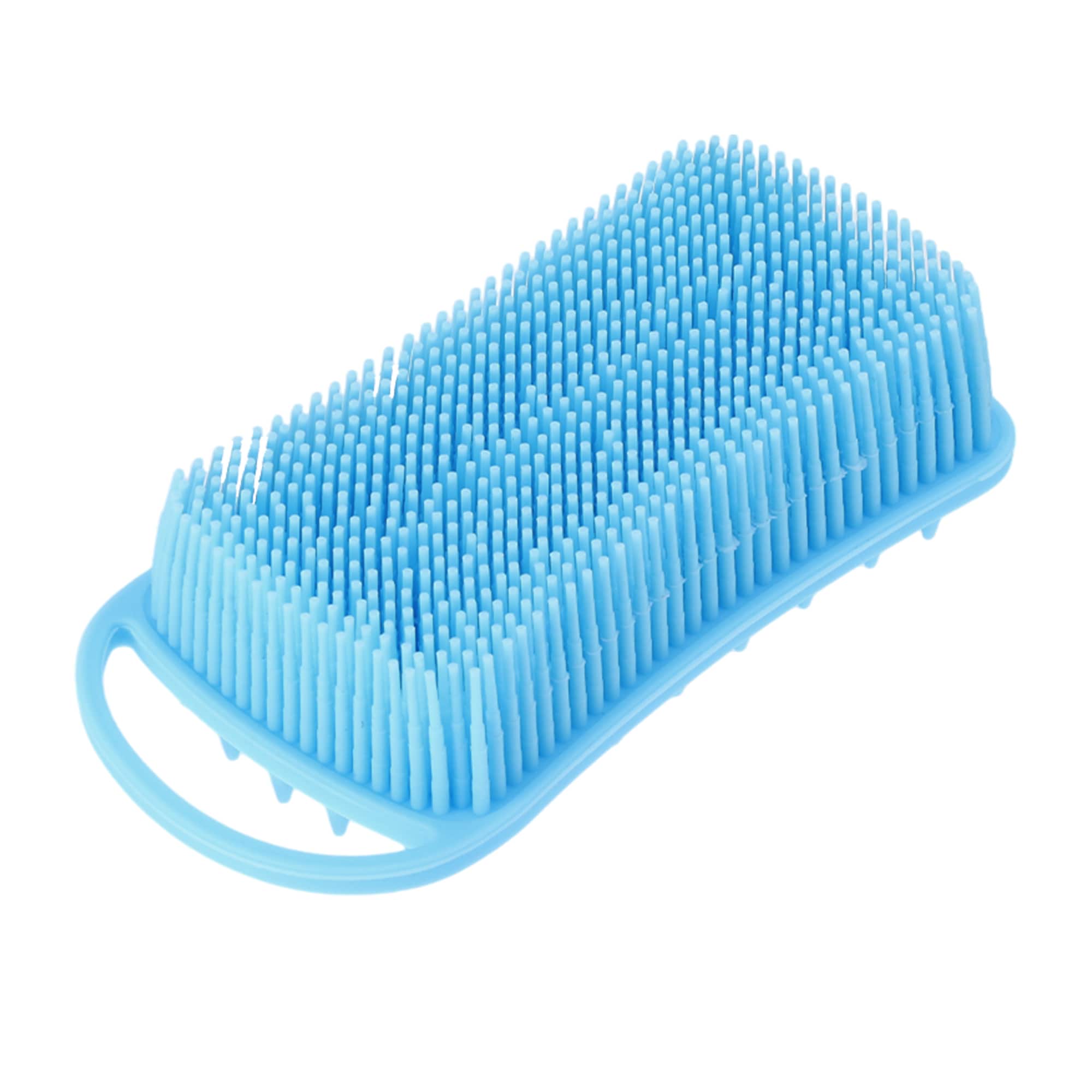 Unique Bargains Double Side Body Bath Brush Back Scrubber for Shower 5.12 Inch x2.52 Inch x1.38 Inch Blue 1pc