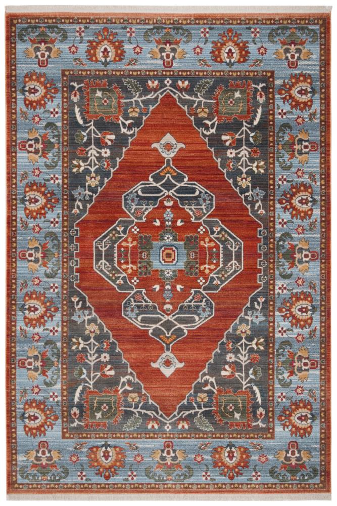 Safavieh VTP482P-3 Vintage Persian Simone 3 x 5 (ft) Loomed Polyester Rust/Blue Rectangular Indoor Floral/Botanical Vintage Throw rug