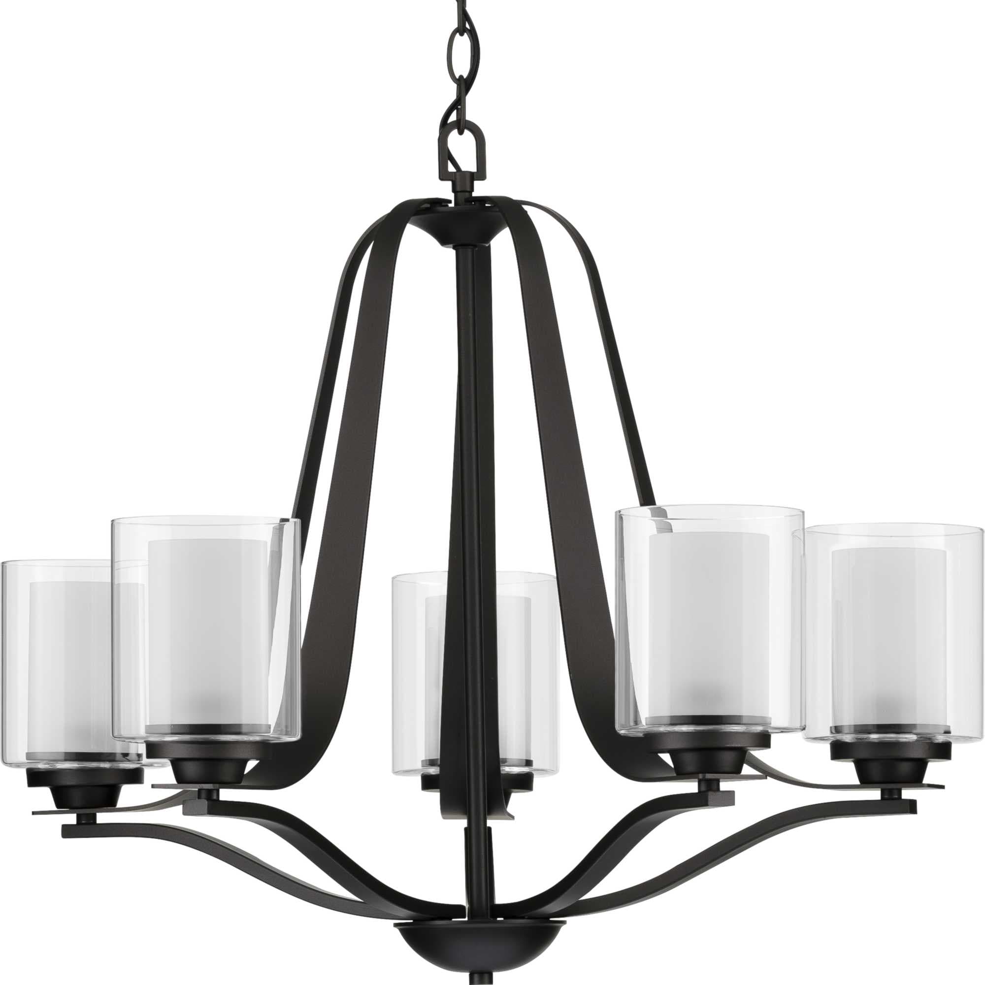 Progress Lighting P400095-143 Kene 5 -Light Black Craftsman For Use in Bedrooms, Dining Rooms, Foyers, Kitchens, Living Rooms Chandelier