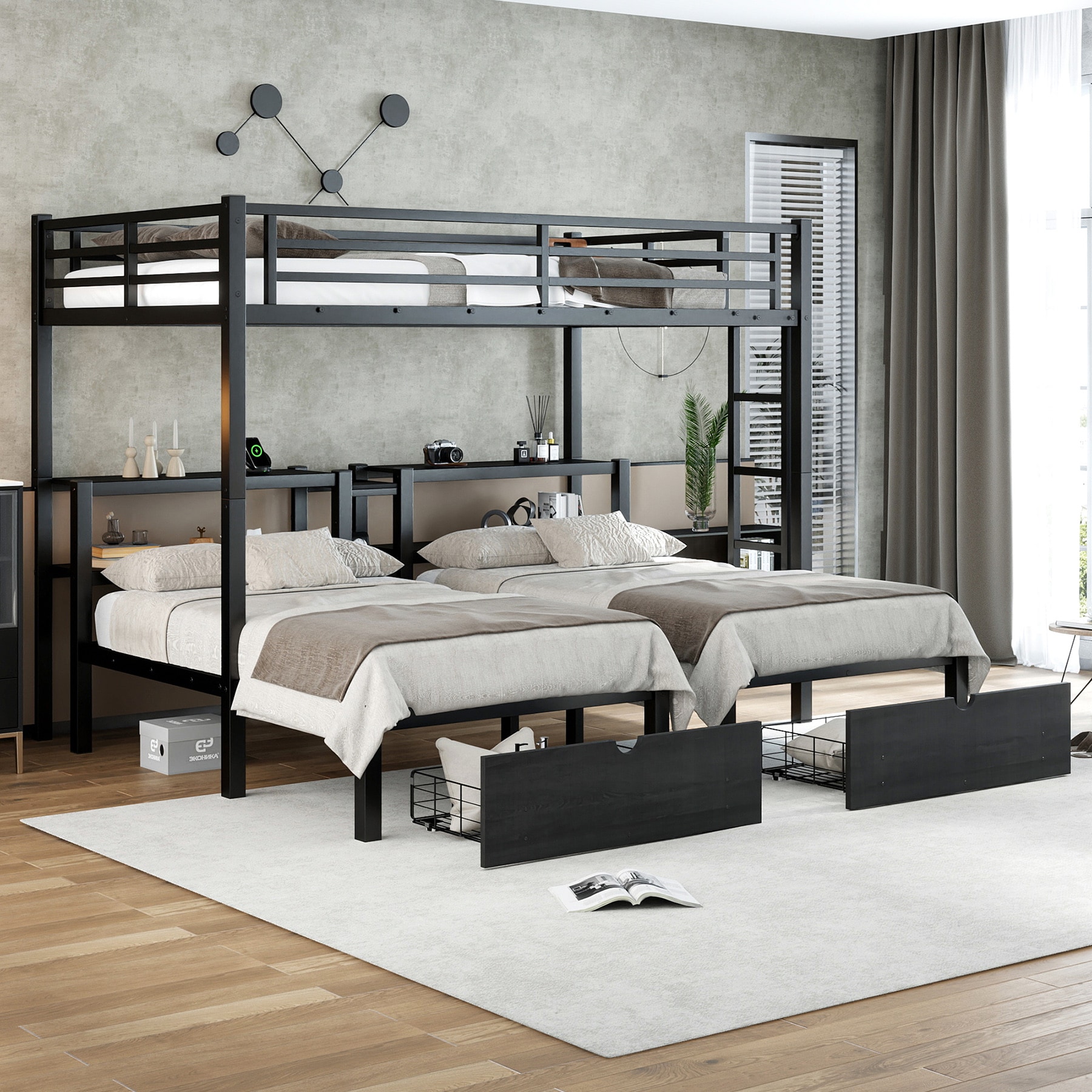 SINOFURN SYE140029WT Bunk-Beds - View #2