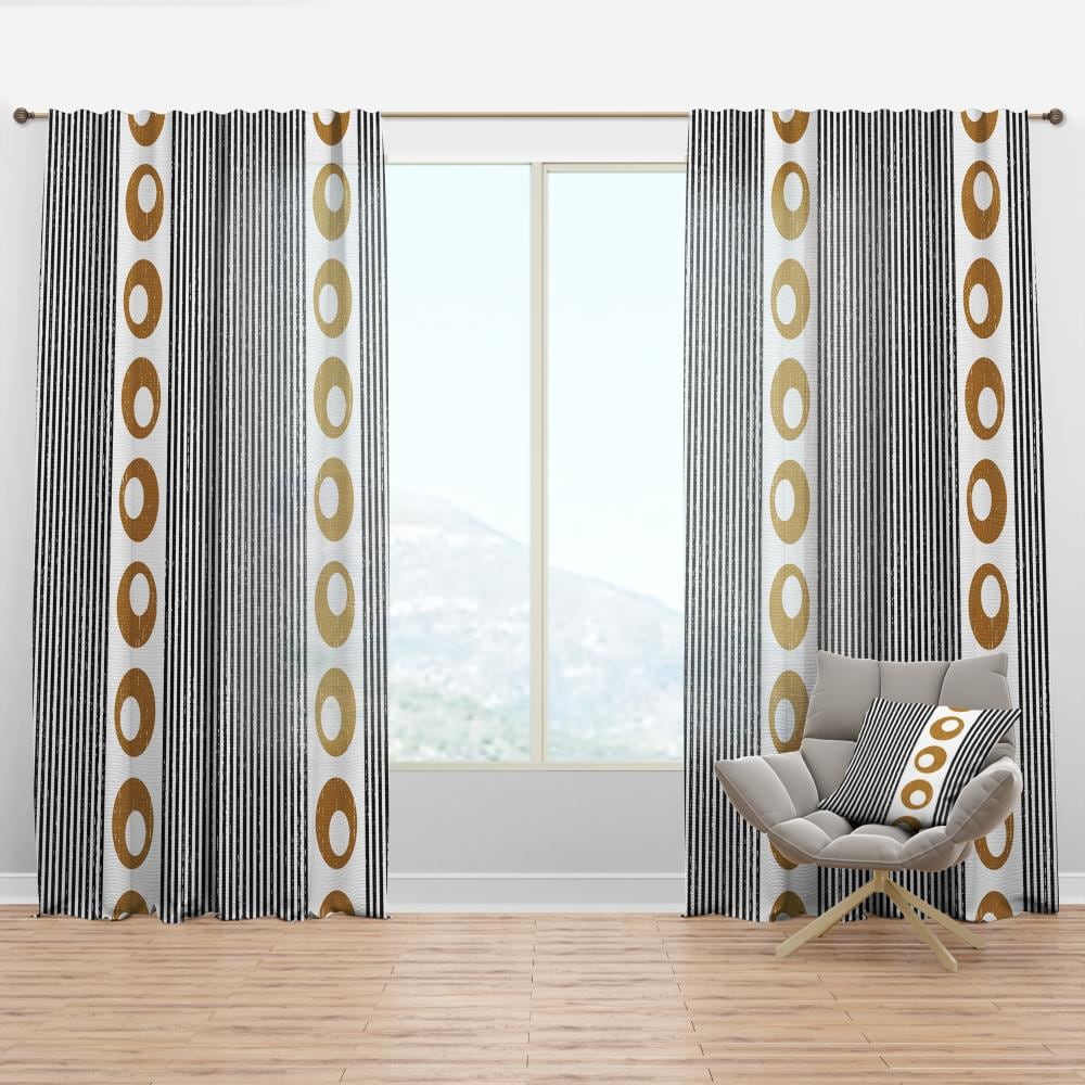 Yellow Mid Century Modern Curtains for Living Room Darkening