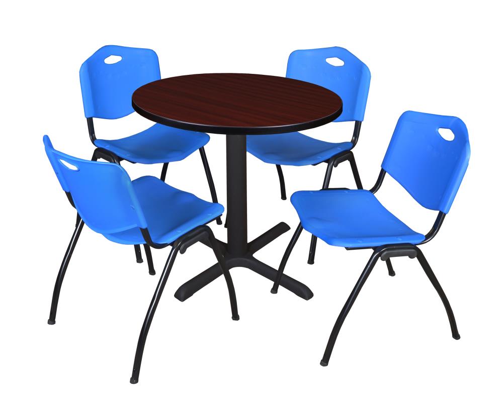 Regency TB30RNDMH47BE Breakroom Brown 4-Person Training Table (30-in W x 29-in H)