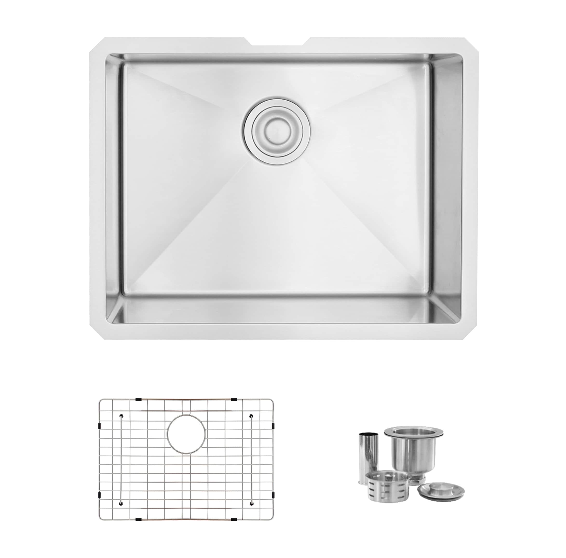 Stylish S-307XG1 Undermount 23-in x 18-in Stainless steel Single bowl 16 -Gauge Kitchen Sink