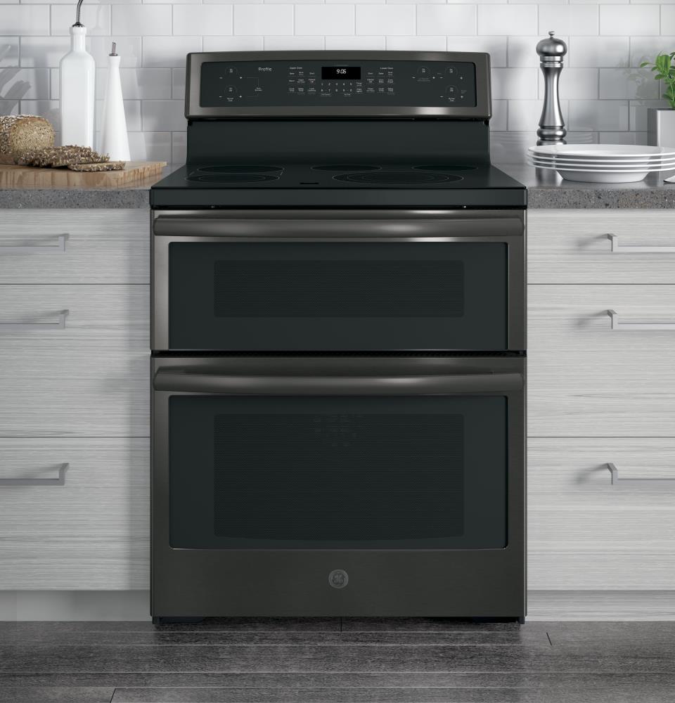 GE Profile 30-in Glass Top 5 Elements 4.4-cu ft / 2.2-cu ft Self ...