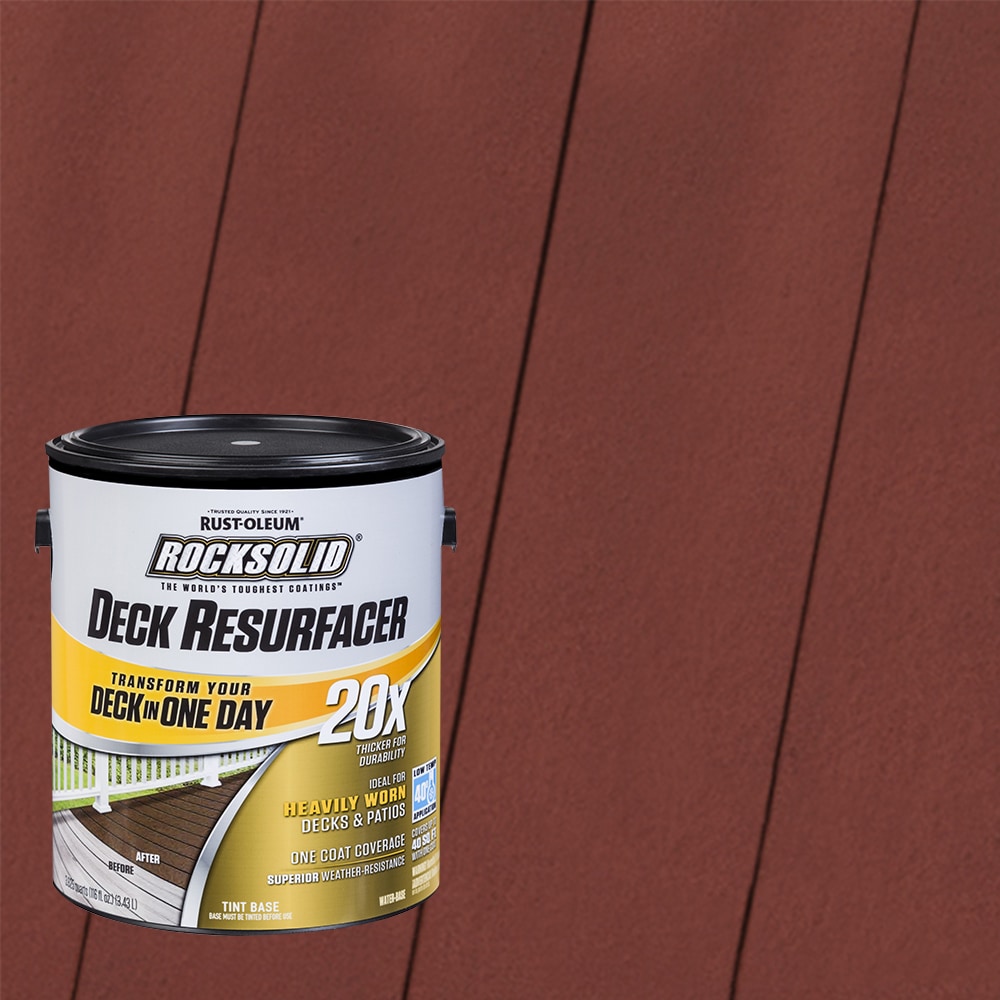 Rust-Oleum 319394T RockSolid 20X Deck Resurfacer Pre-Tinted Red Rock Solid Exterior Wood Stain and Sealer in One ( 1-gallon )