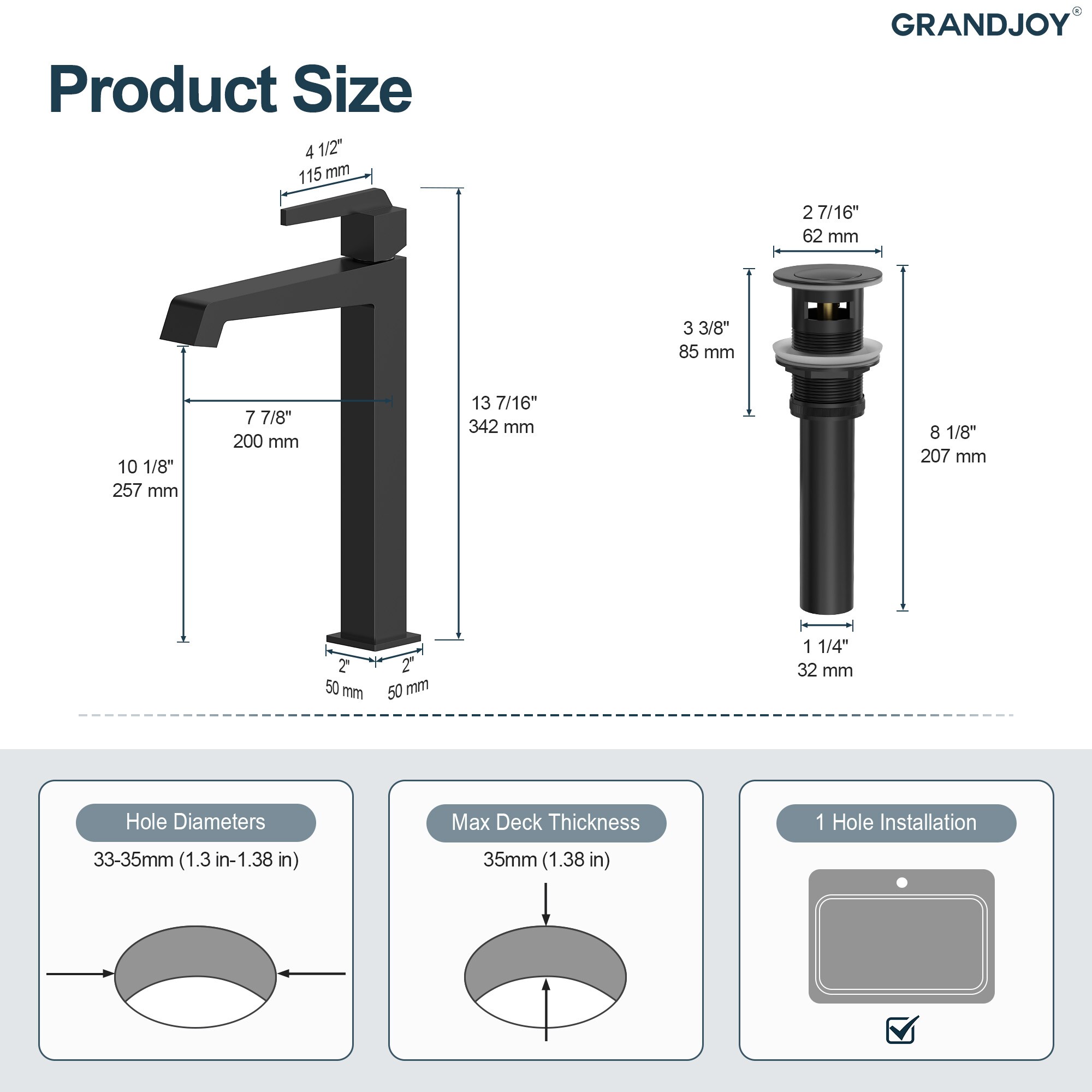 GRANDJOY SGF13GJ-12B-BL Lavatory-Faucets - View #9