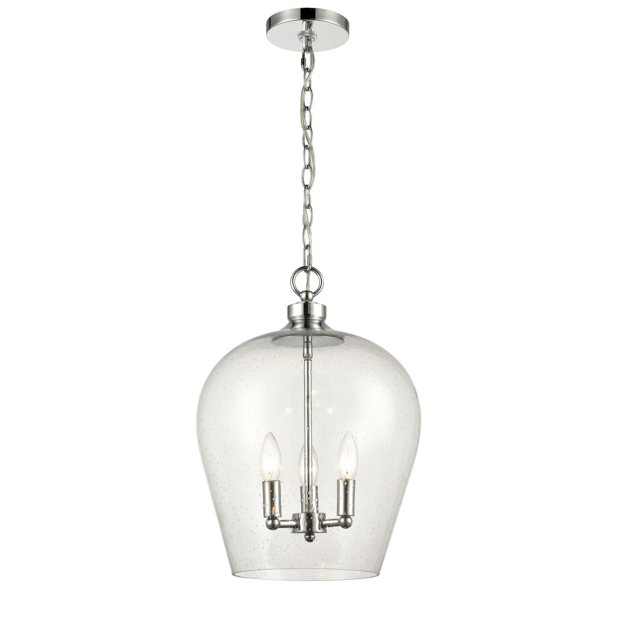 ELK Home Darlene 3 - Light Polished Chrome Chrome Farmhouse / Traditional incandescent Glass & Steel Pendant Light