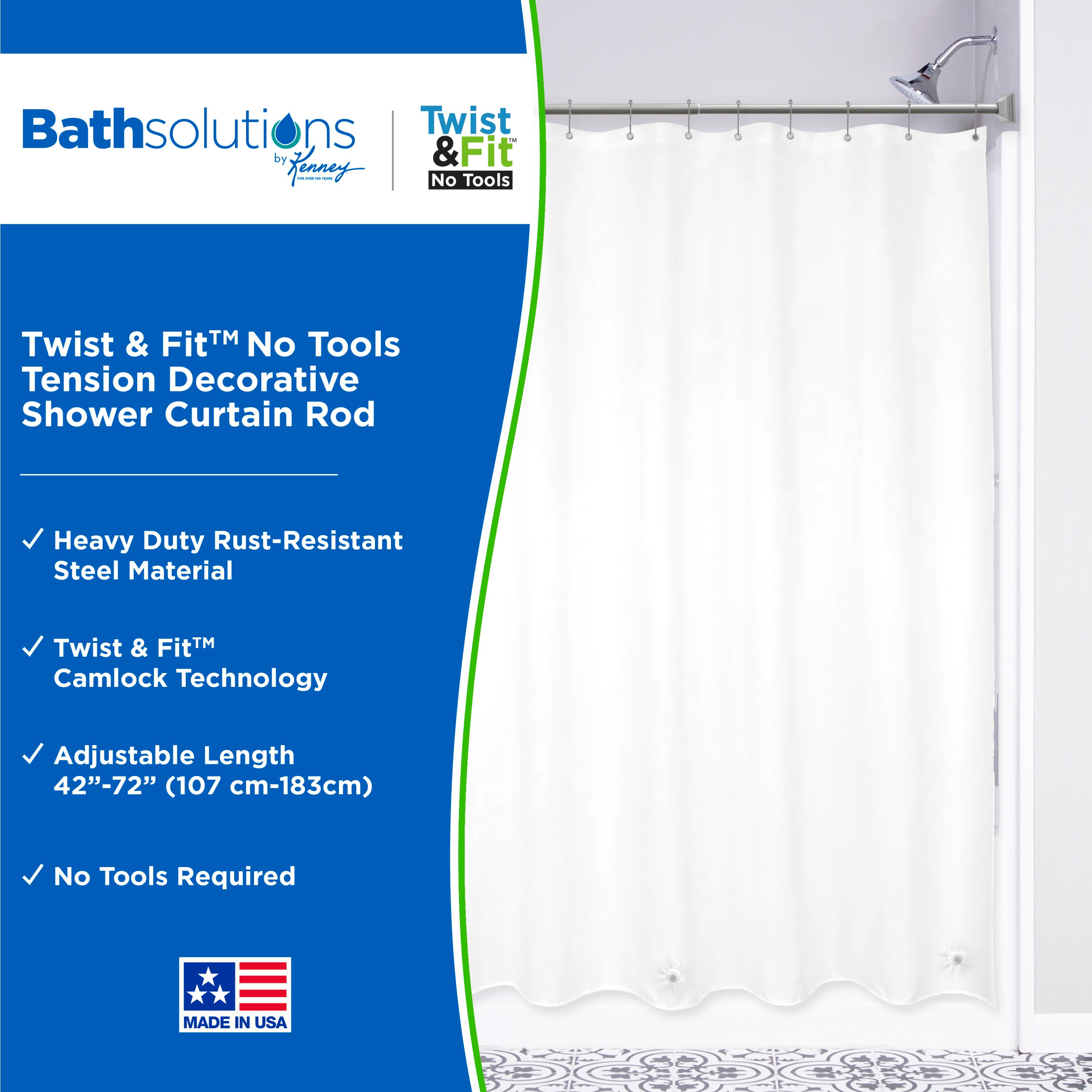 Kenney KN913C/20HUS Shower-Rods - View #2