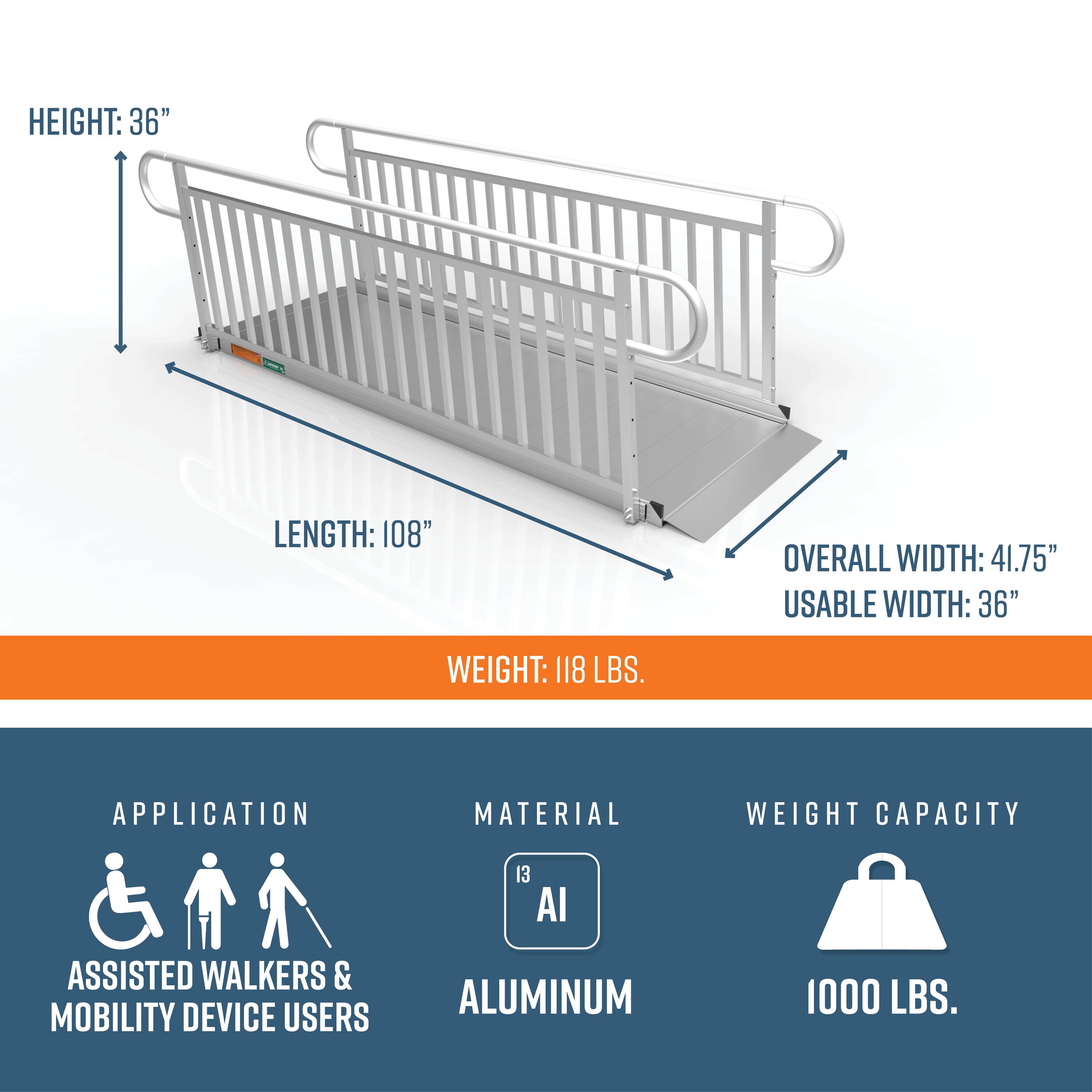 EZ-ACCESS GATEWAY 3G 9-ft x 36-in Aluminum Portable Entryway Wheelchair  Ramp in the Wheelchair Ramps department at