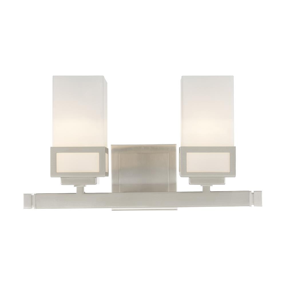 Livex Lighting 10082-91 Harding 2-Light Brushed Nickel Transitional Vanity Light