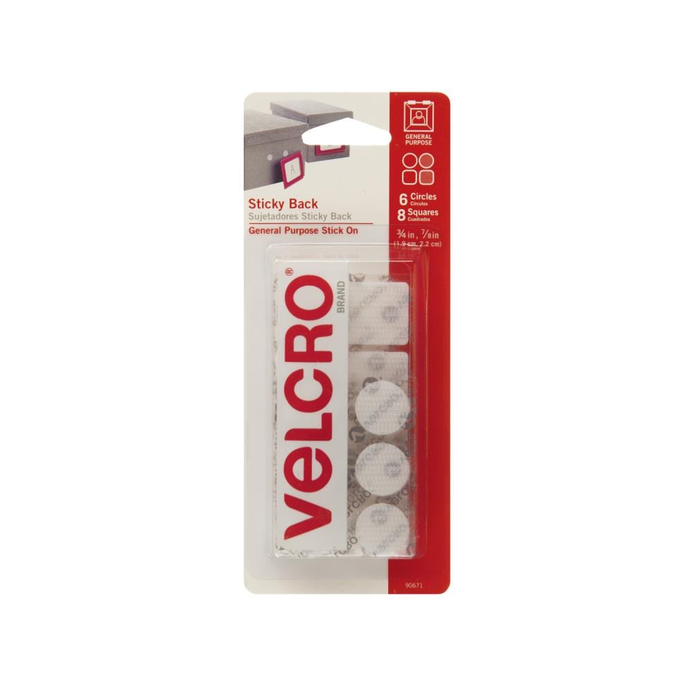 Velcro Sticky Back General Purpose Adhesive Fasteners, White Strips - 4 sets