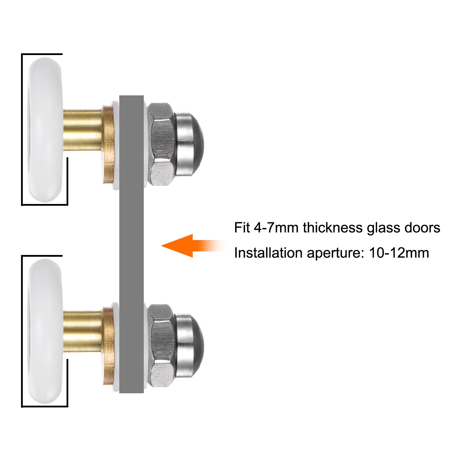 Unique Bargains S25093000UX9317 Tub-Shower-Door-Roller-Ass - View #3