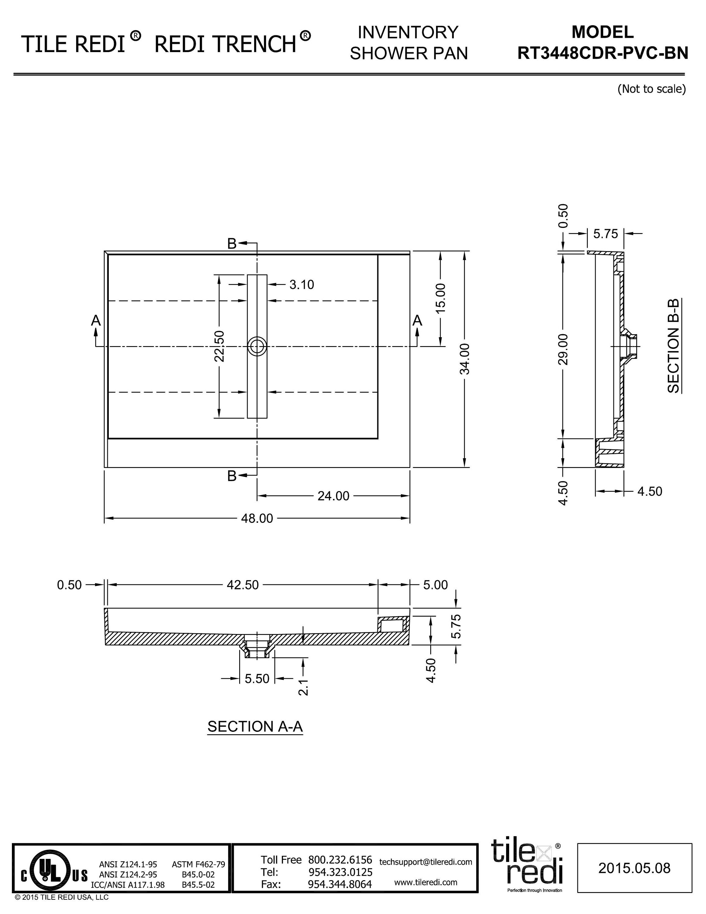 Tile Redi RT3448CDR-PVC-BN Shower-Floors - View #8