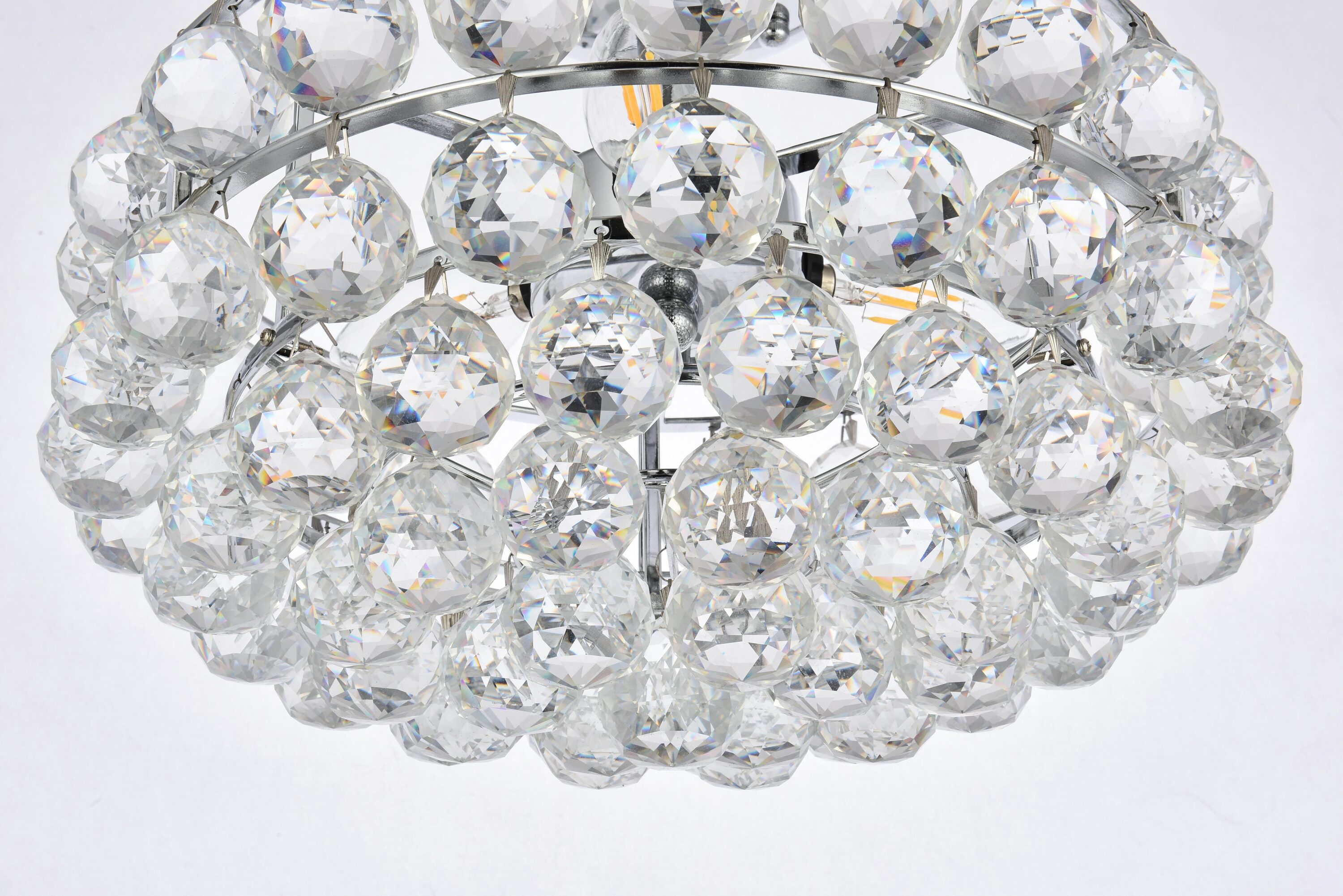 Savannah 14" Chrome Flush Mount with Crystal Accents