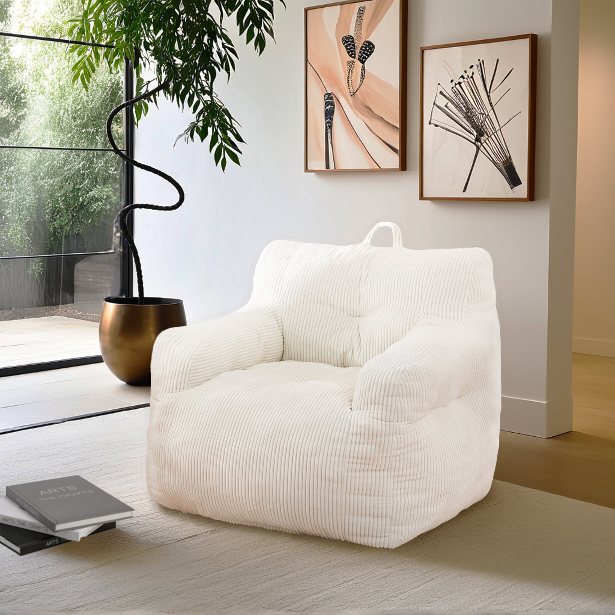 Hrinhom HC-D2010-WHITE WHITE Bean Bag Chair