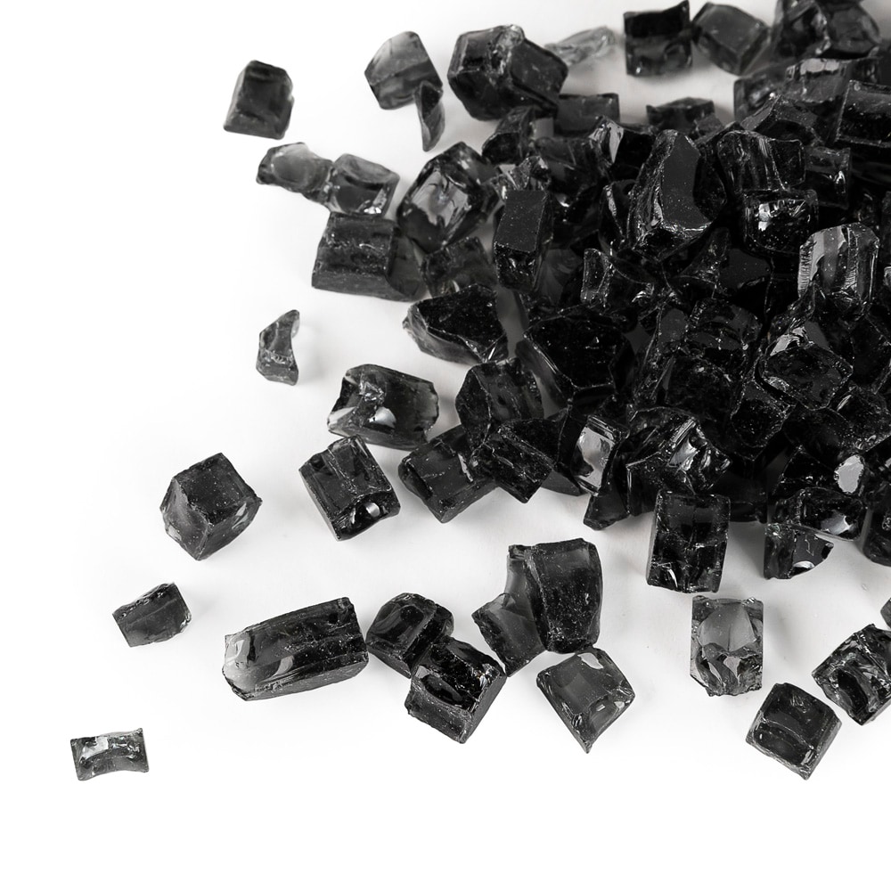 Kinger Home FG-001-ONBLK-R Onyx Black 1/2-in Reflective Glass For Fire Pit