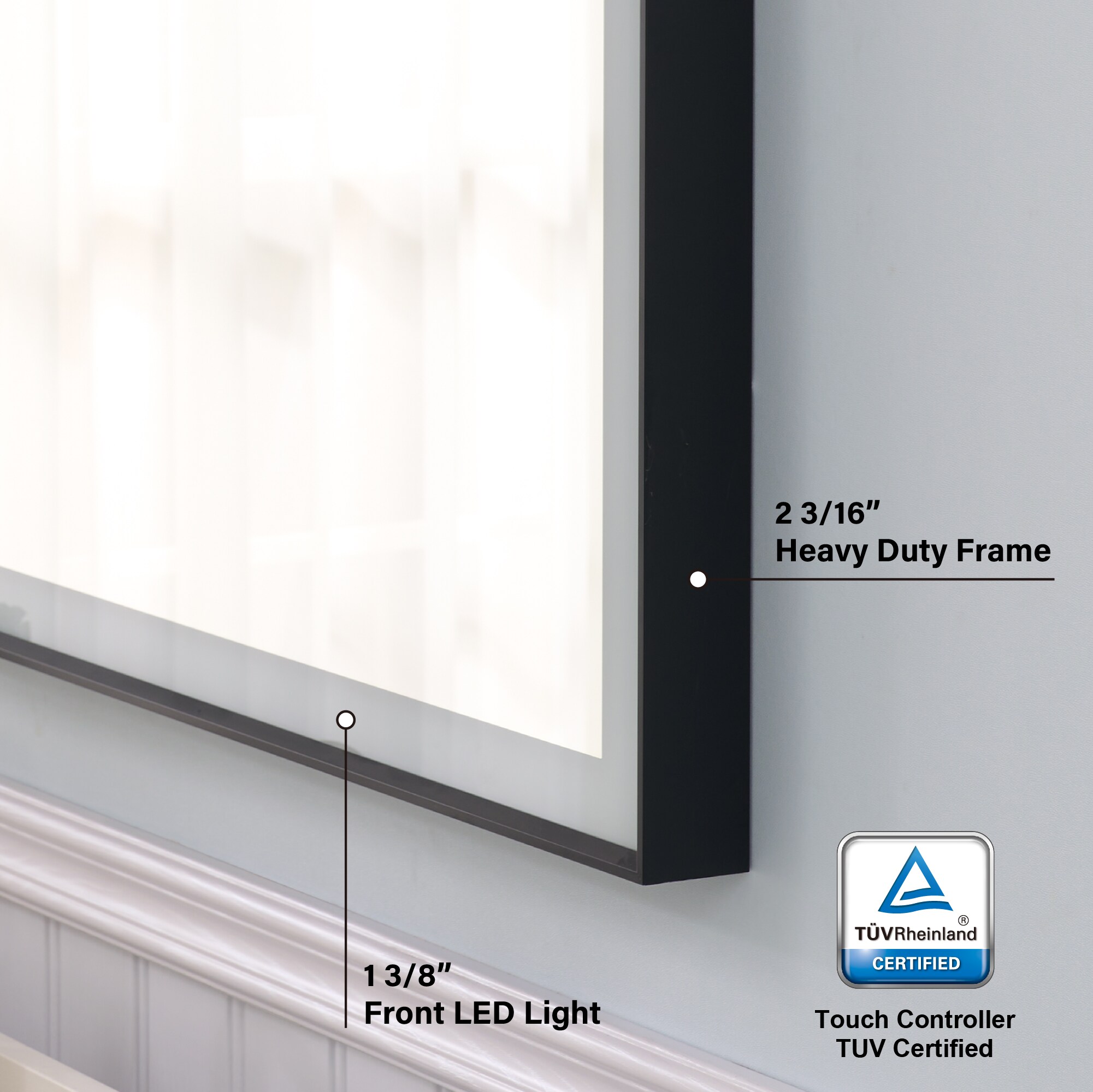 WELLFOR M1FM4836MB Framed-Bath-Mirrors - View #11