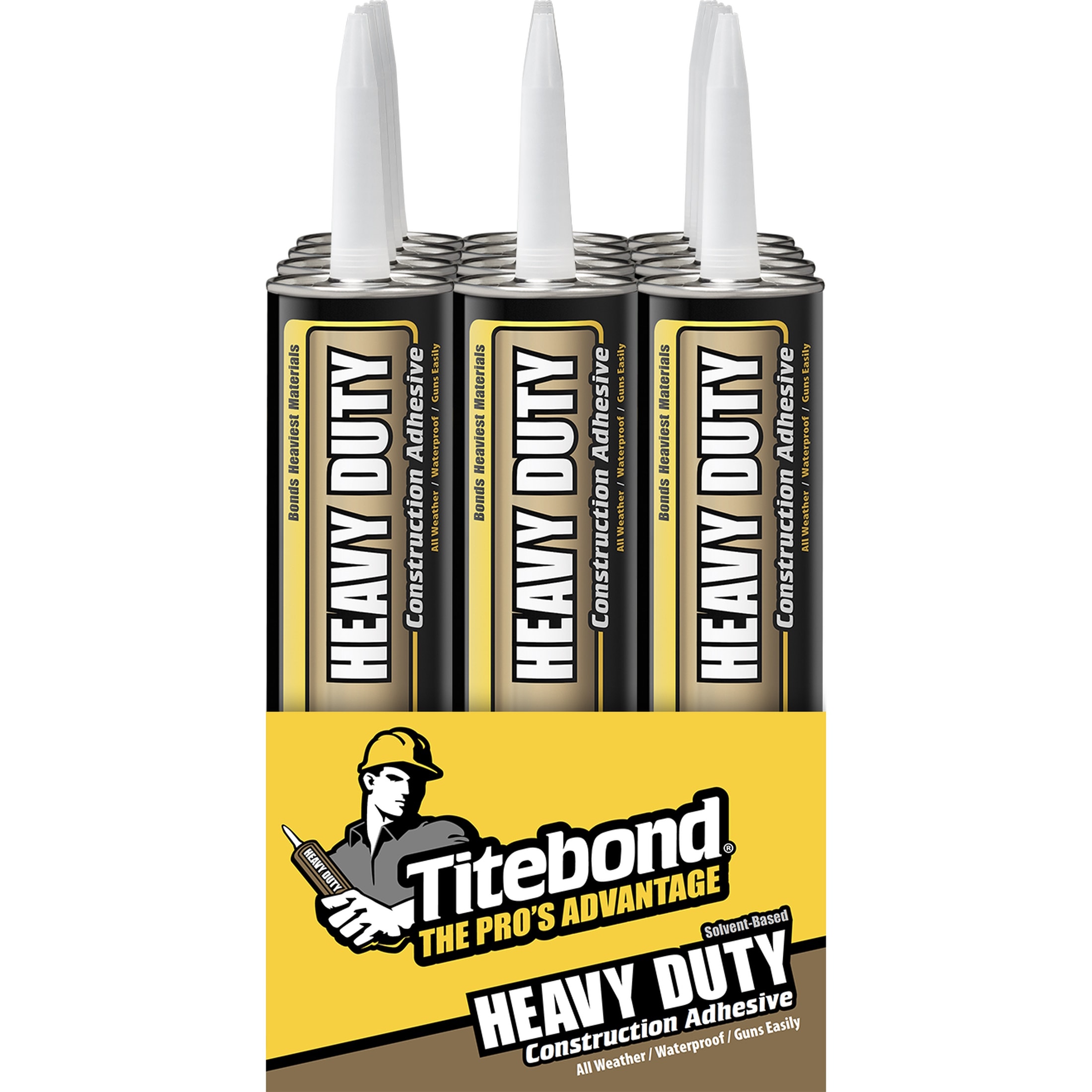 Titebond 5261CP Solvent-Based Heavy Duty Polymer-based Brown Multi-use Interior/Exterior Construction Adhesive ( 10-fl oz ) 12 -Pack