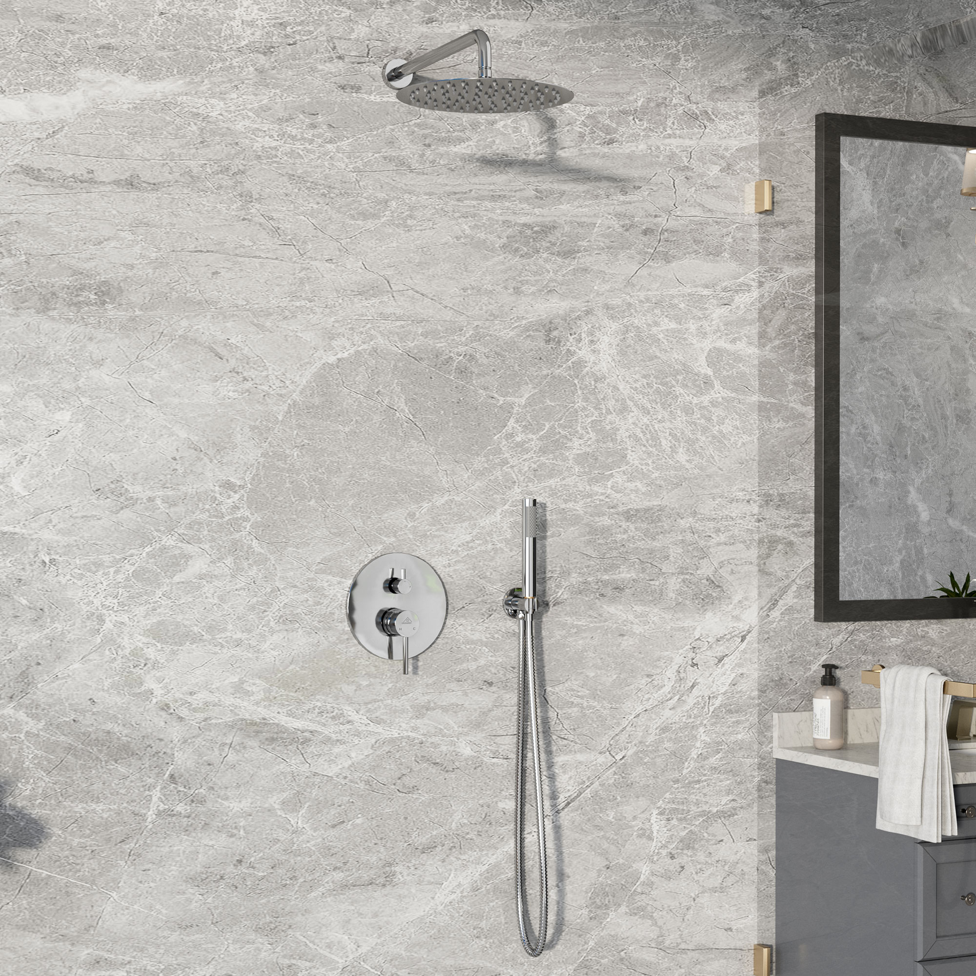 CASAINC M6201-A-10-MB Showerhead-Bar-Panels - View #2