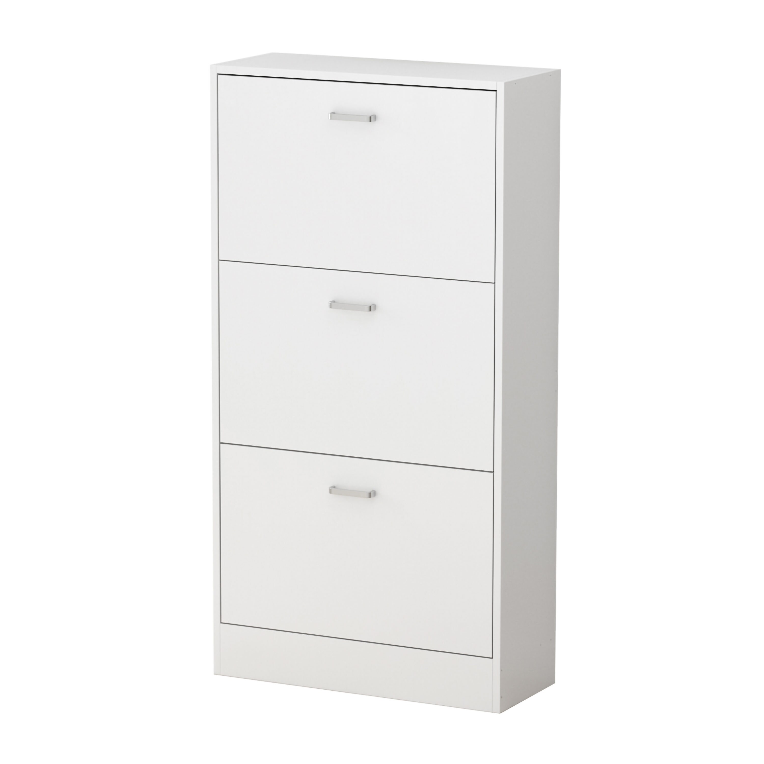 STÄLL Shoe cabinet with 3 compartments, white, 311/8x113/8x581/4