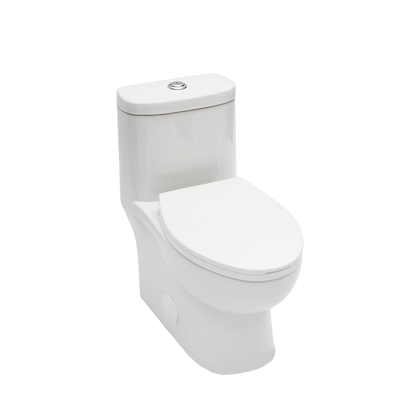 BEARSOLIM Ceramic One Piece Toilet Dual Flush Chair Height 12-in Rough-In Watersense 1.1 or 1.6 GPF with Soft Closing