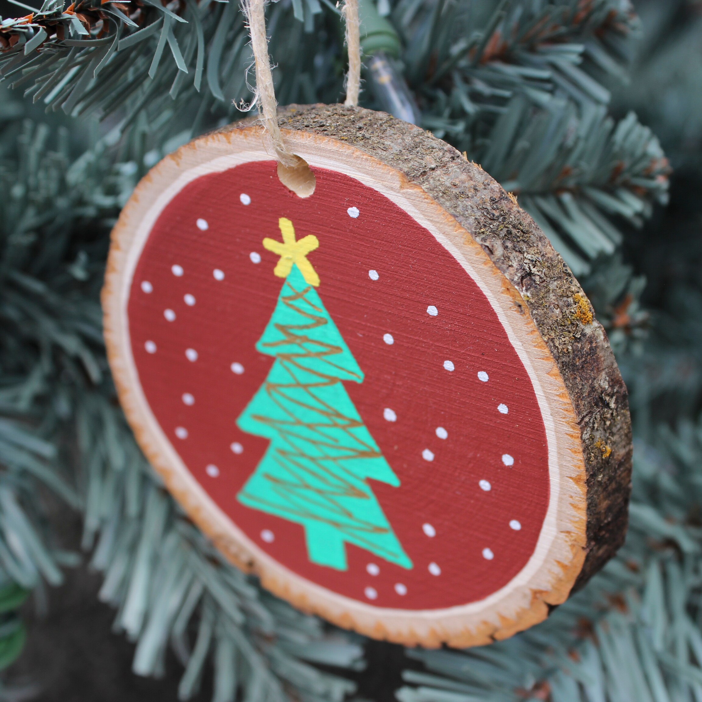 Round Christmas Tree Ornament Wood Blank Set - Traditional Christmas T –  Little August Ranch