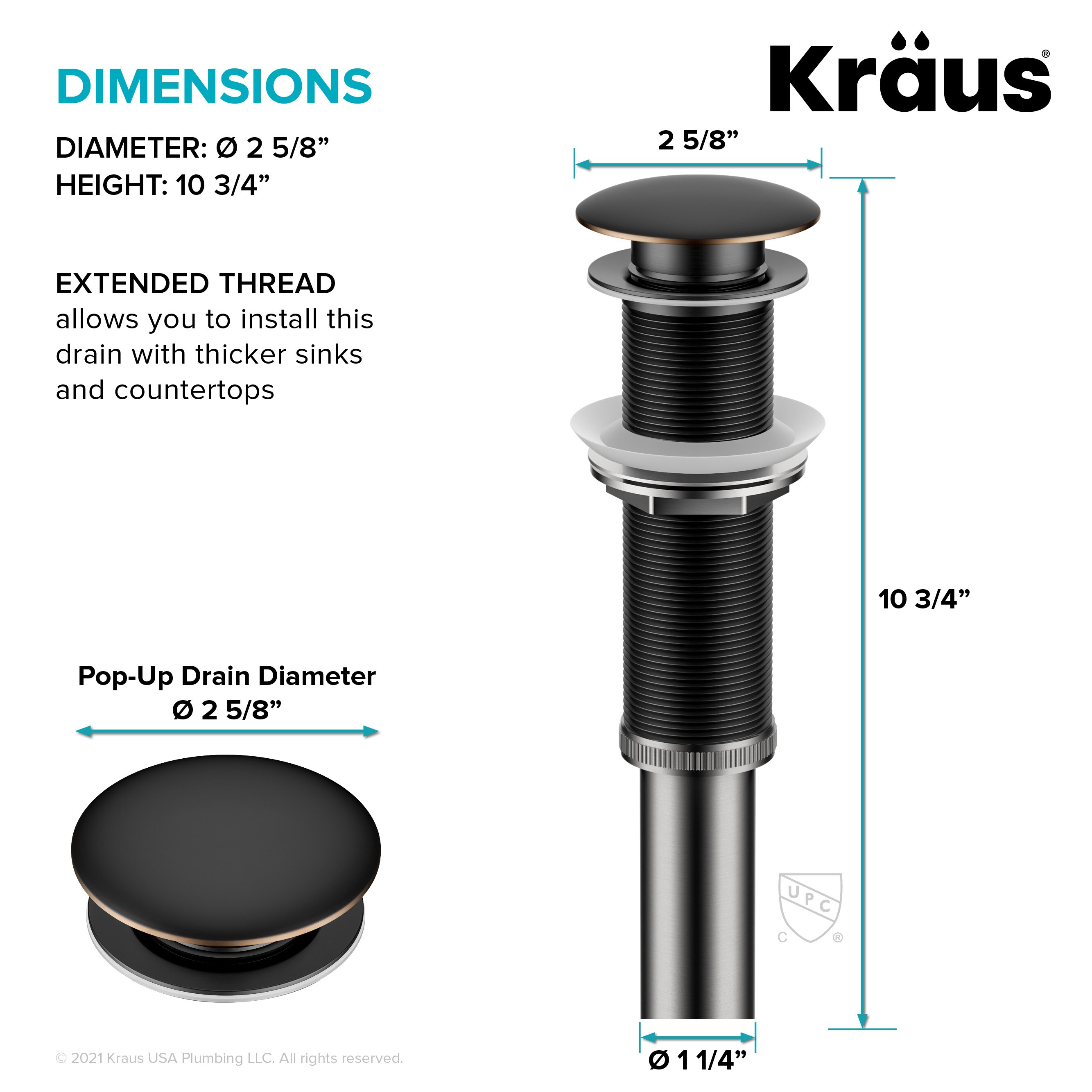 Kraus PU-L10ORB Popup-Drains-Accessories - View #5