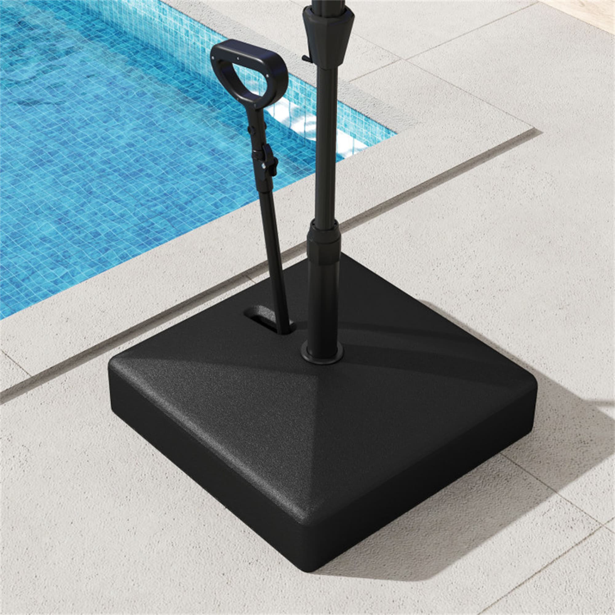 BABOOM BOM-2269DK-CO HDPE Mobile Market Table Umbrella Stand Black Patio Umbrella Base