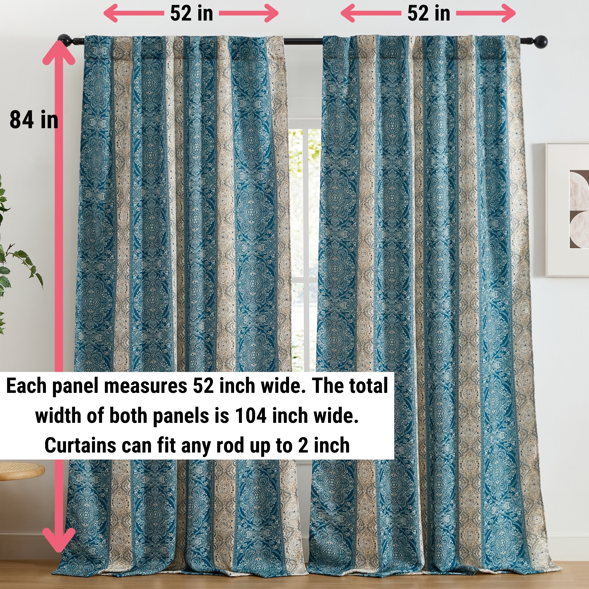 HLC.me WLLM-84-TEAL curtains - View #2