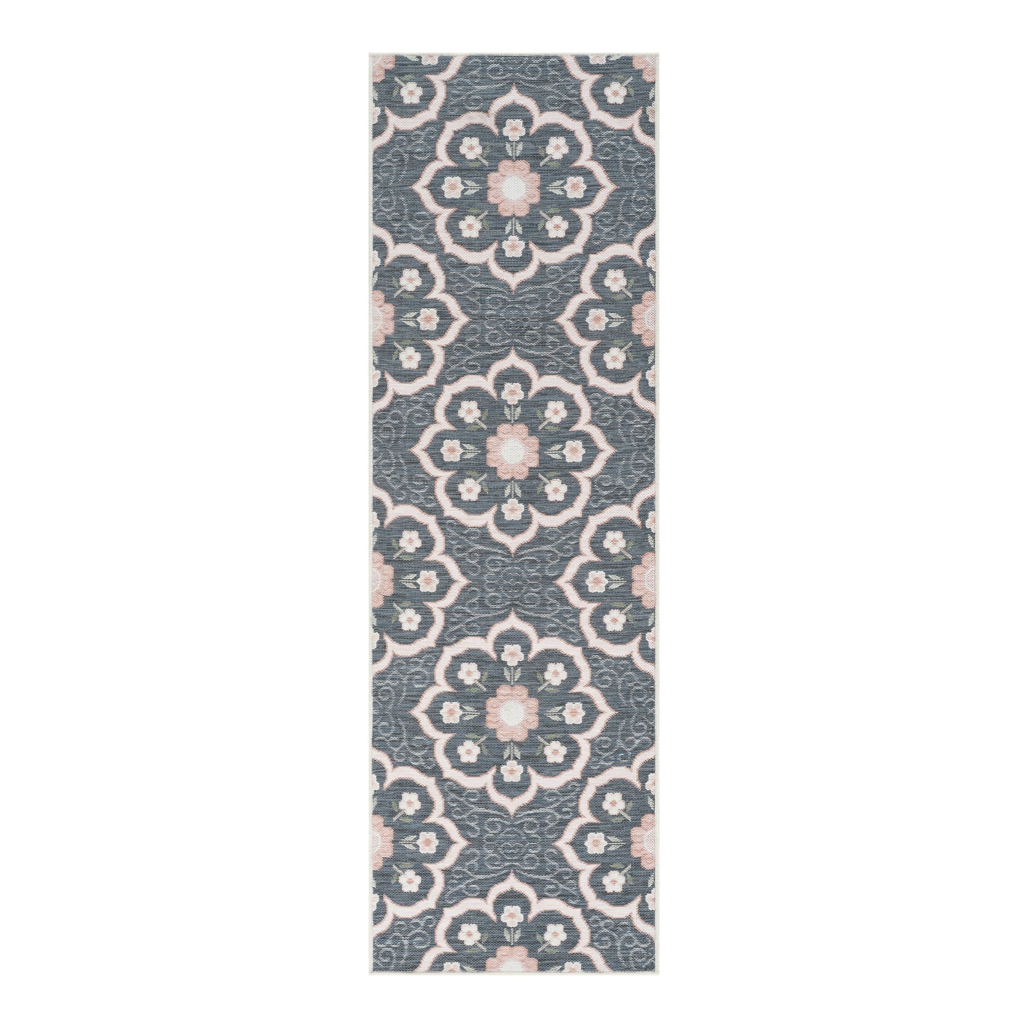 Laura Ashley  Henrietta Tile 2 ft x 6 ft Runner Rug