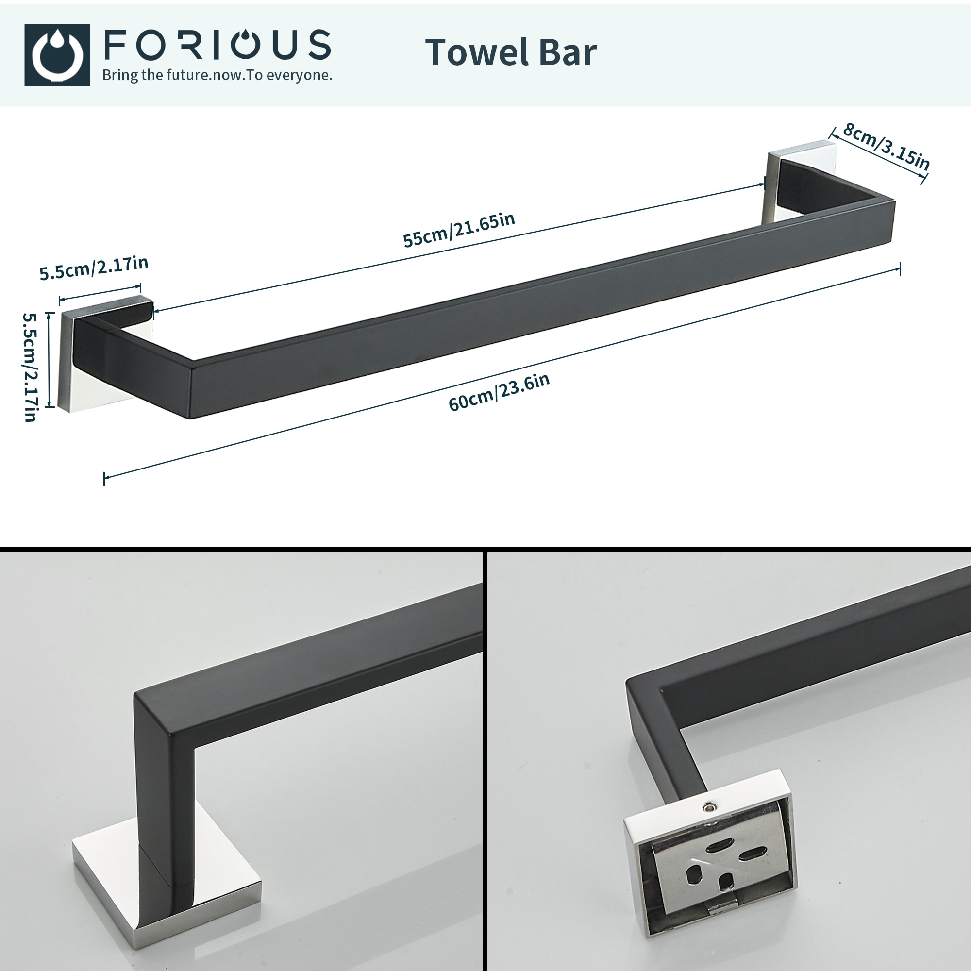FORIOUS LL19002BCH5A Decorative-Bath-Hardware-Kits - View #4