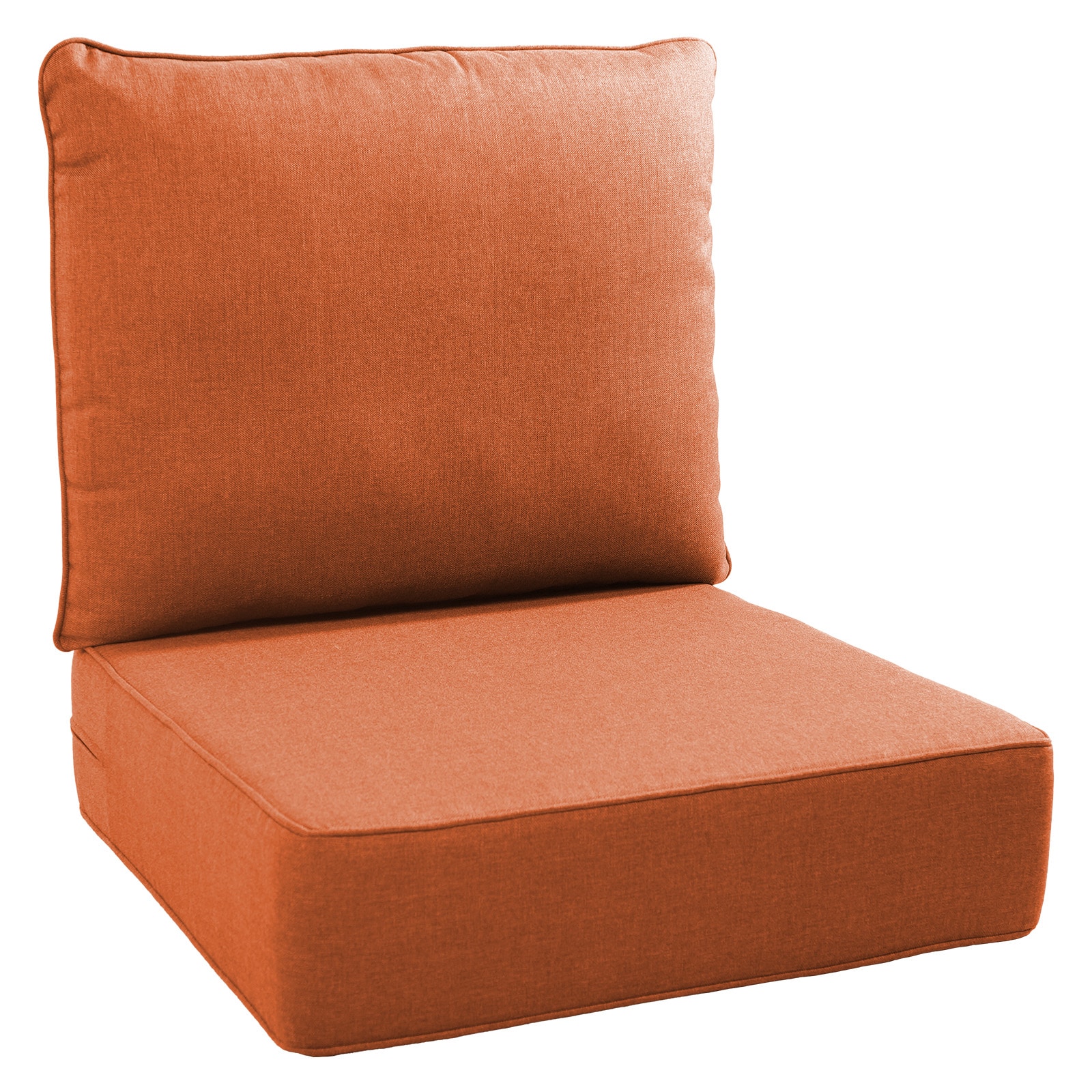 Pocassy PJZBD022-6 22-in x 22-in 2 -Piece Orange Patio chair cushion