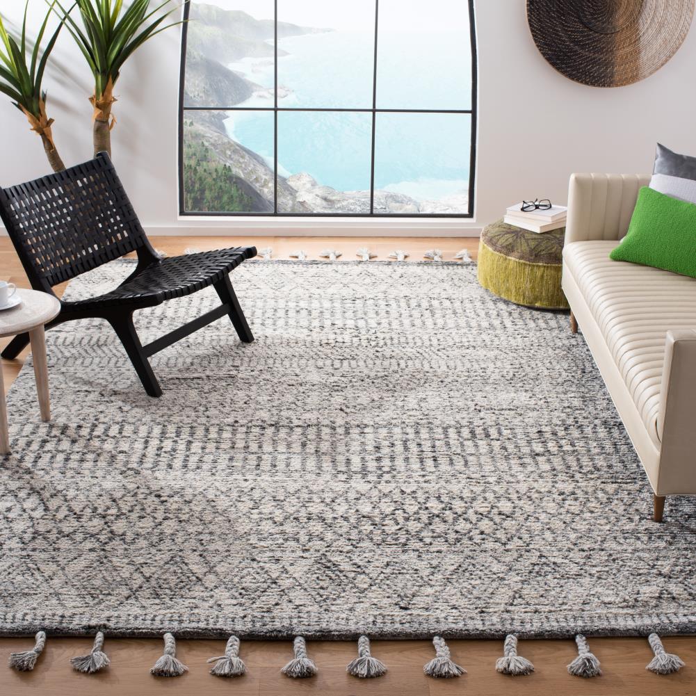 Ivory Shag Wool 4' x 6' Hand-Knotted Moroccan Area Rug