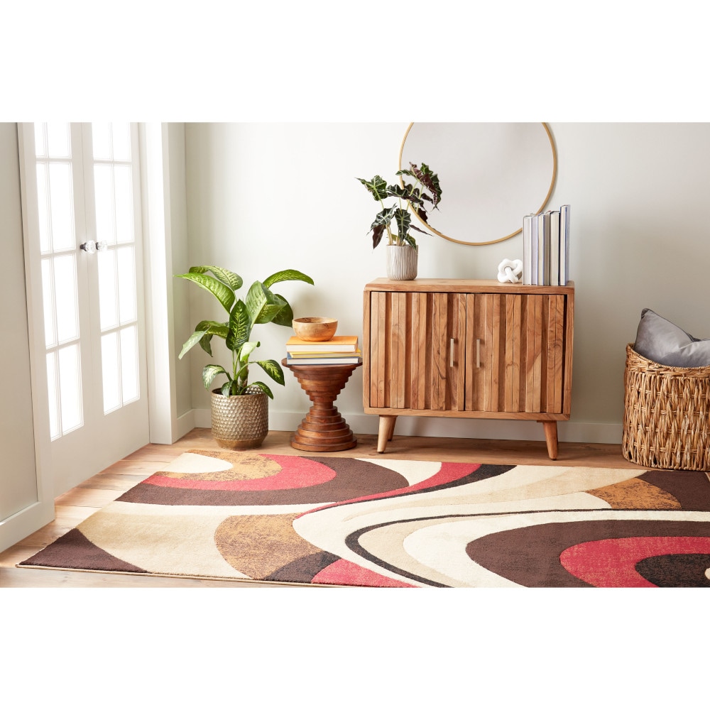 Home Dynamix 5N-HD5382-539 Tribeca Slade 2 x 3 (ft) Loomed Polypropylene Brown/Red Rectangular Indoor Abstract Area rug