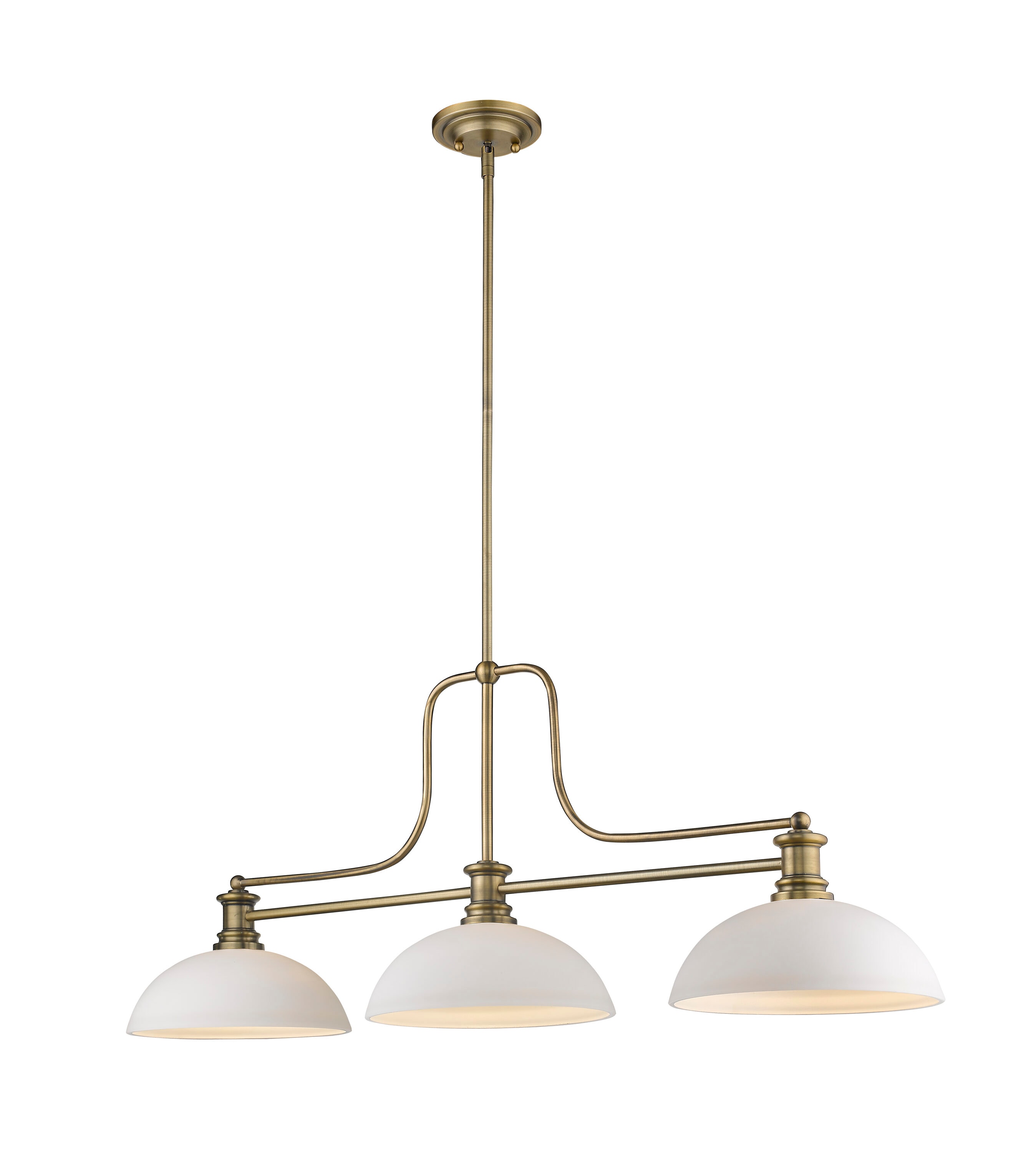 Z-Lite 725-3HBR-DMO14 Melange 3 -Light Antique Brass Rustic For Use in Dining Rooms, Foyers, Kitchens, Living Rooms Chandelier