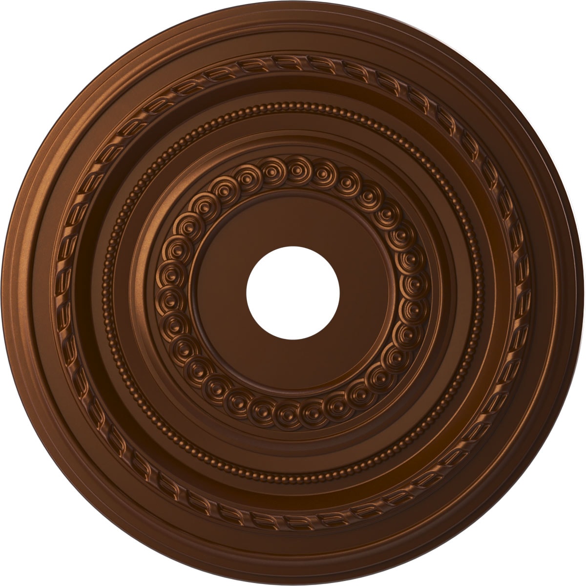 Ekena Millwork CMP22COCDC Cole Thermoformed 22-in W x 22-in L Painted Metallic Dark Copper PVC Whole Ceiling Medallion