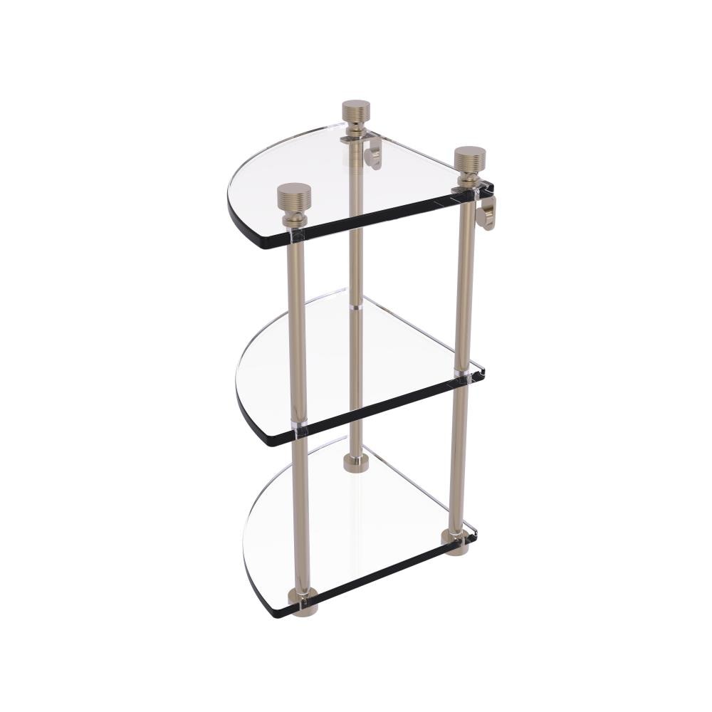 Allied Brass FT-6-PEW Foxtrot Antique Pewter 3 -Tier Wall mount Corner Bathroom Shelf ( 8-in x 15-in x 8-in )