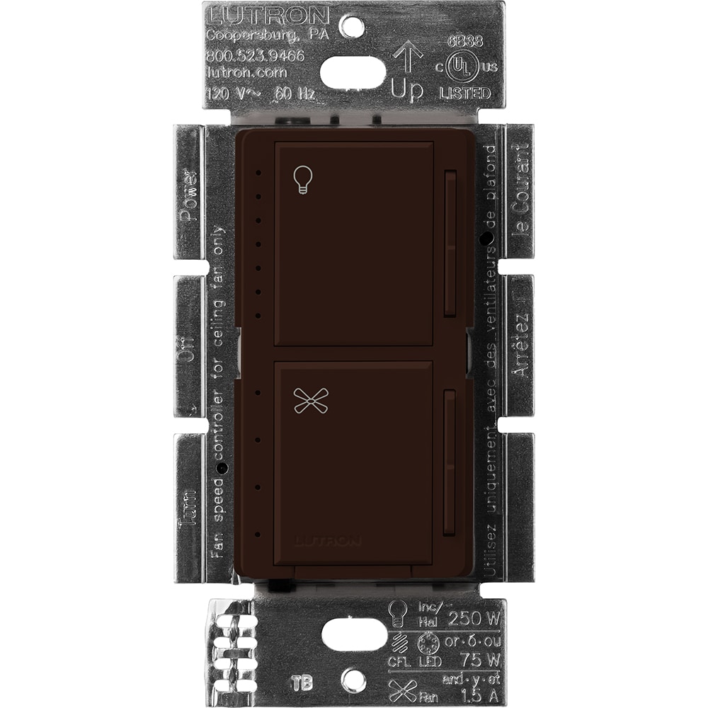 Lutron MACL-LFQ-BR Maestro Fan and Light Control 1.5 -Amp 4-speed Touch Fan Control Brown