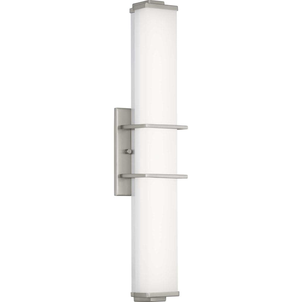 Brushed Nickel 24" LED Linear Bath Fixture with Acrylic Shade