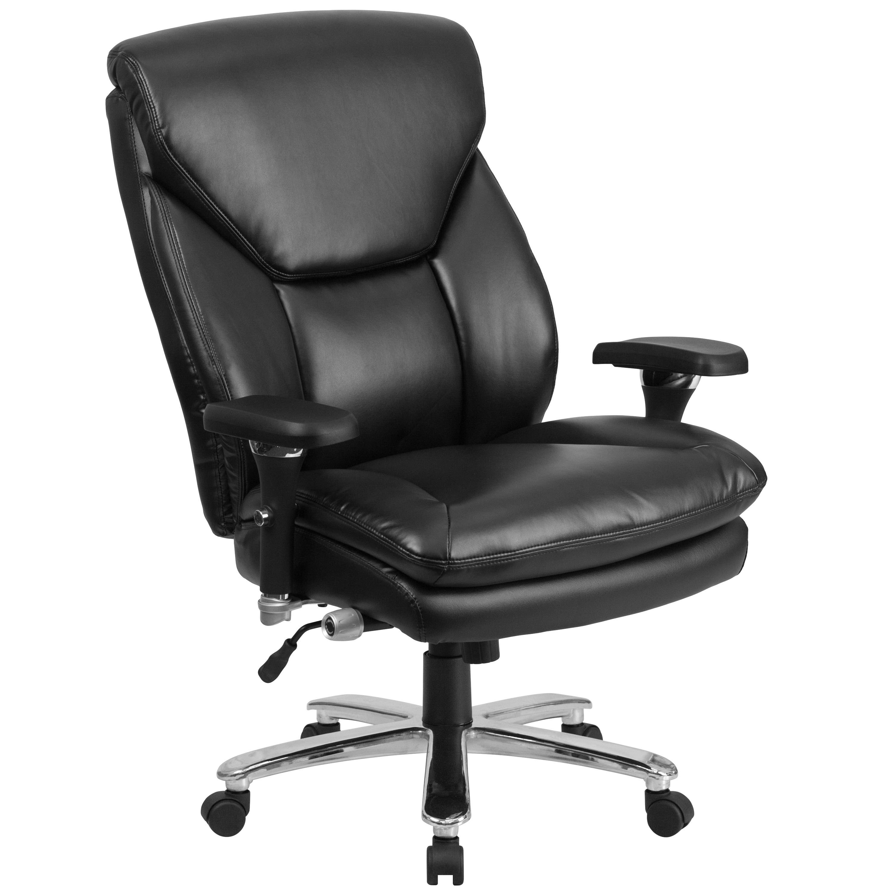 Flash Furniture 889142010531 HERCULES Black Leathersoft Contemporary Adjustable Height Swivel Faux Leather Desk Chair