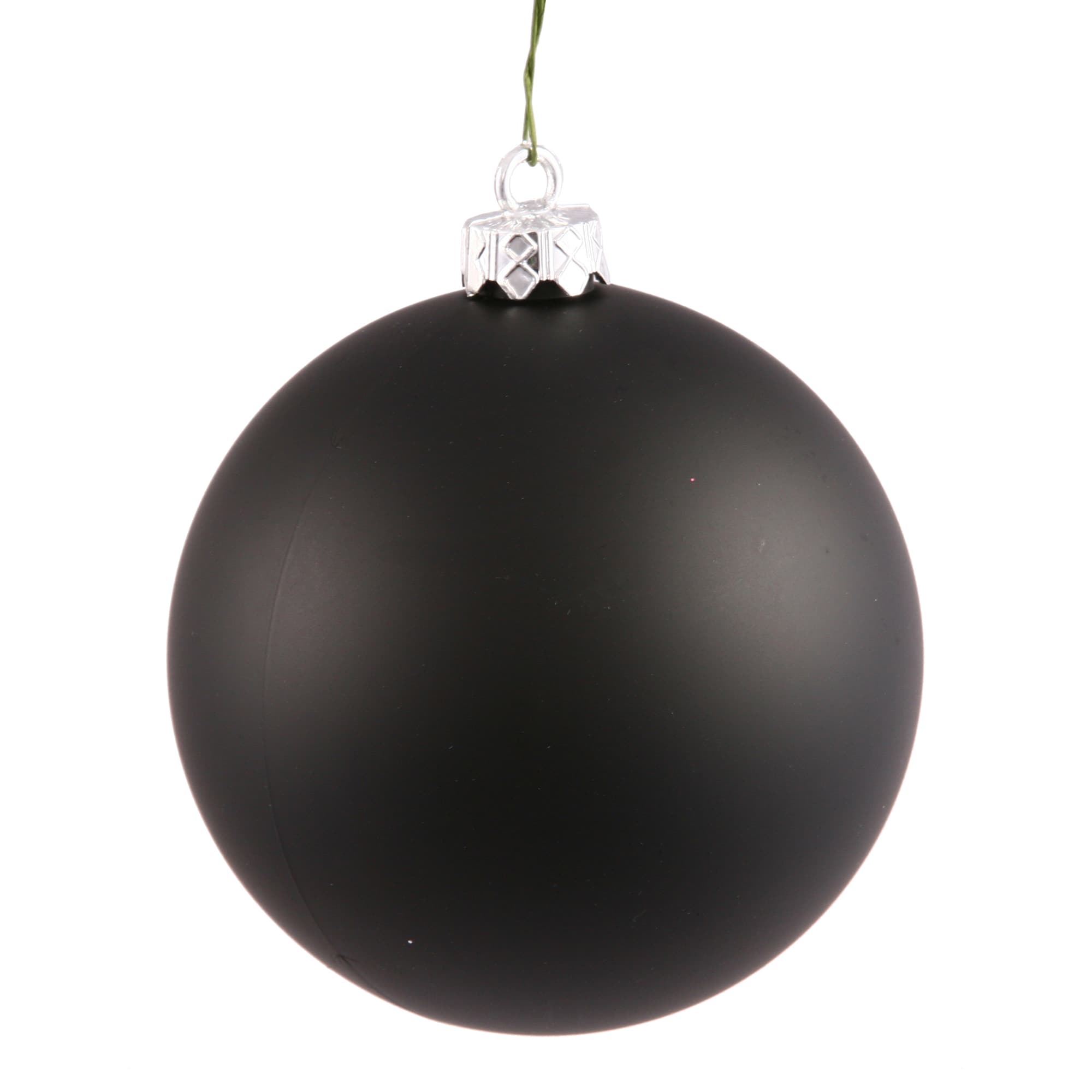 Vickerman N591217DMV 4 -Pack Black Ball Standard Indoor Ornament set Shatterproof