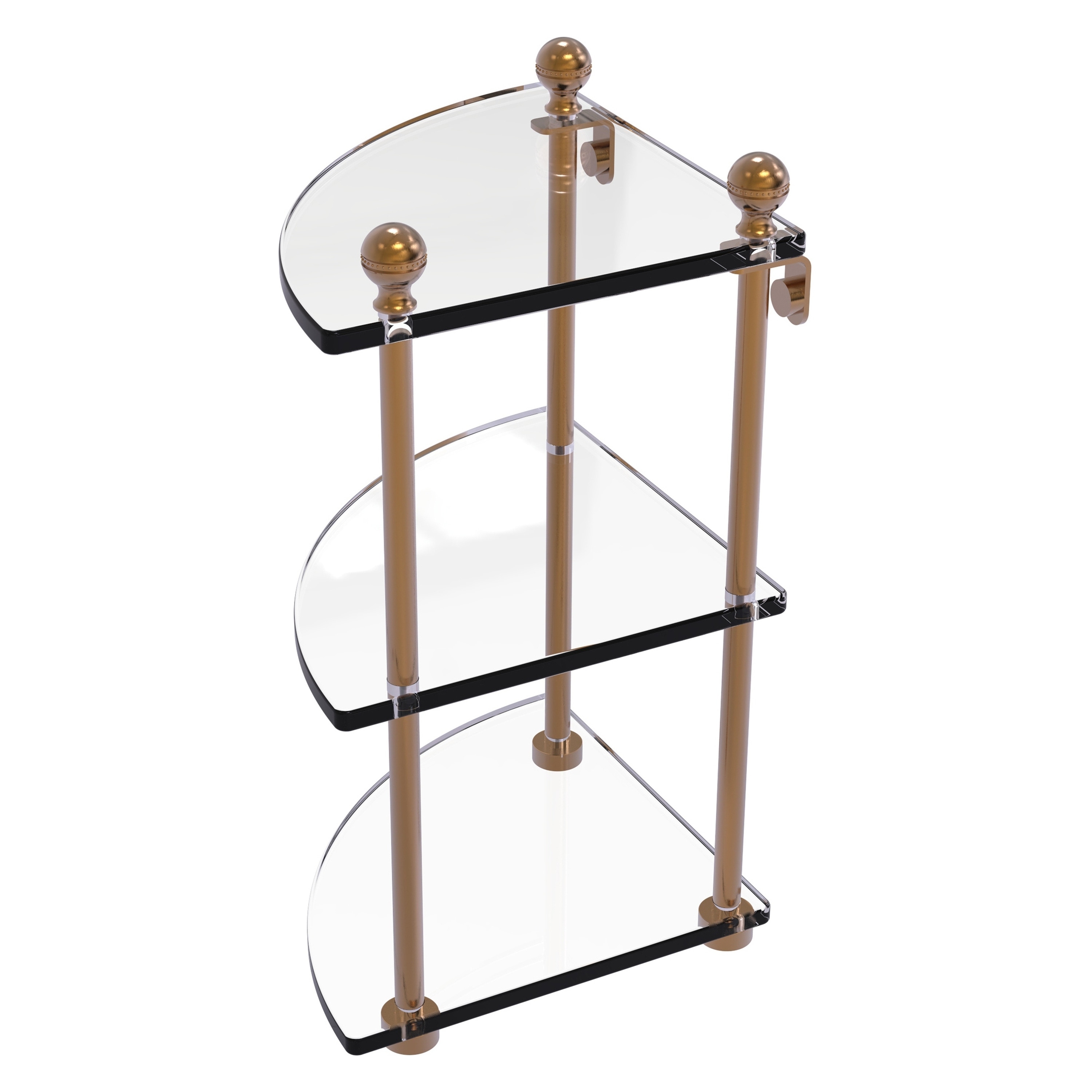 Allied Brass MA-6-BBR Mambo Brushed Bronze 3 -Tier Wall mount Corner Bathroom Shelf ( 8-in x 15-in x 8-in )