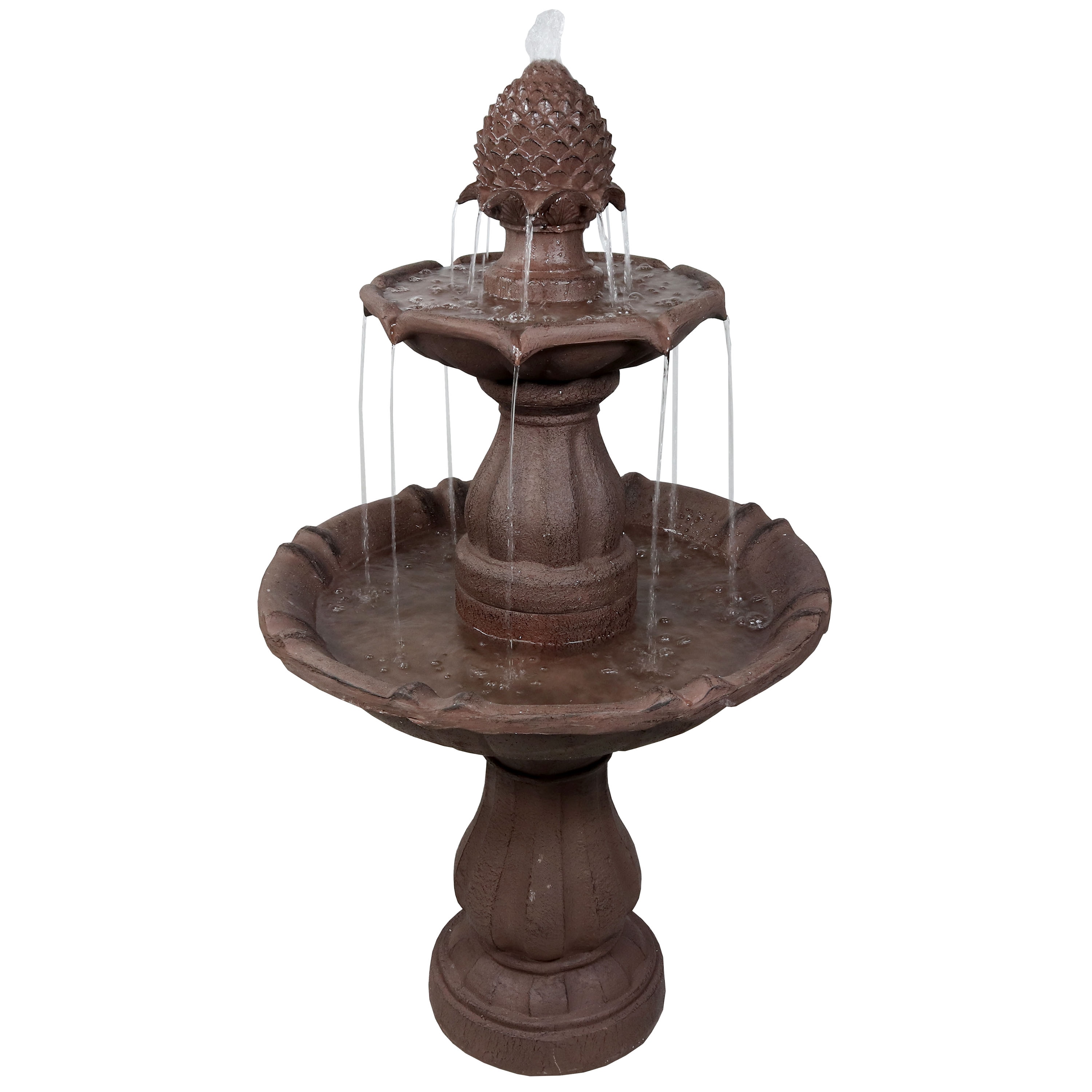 Sunnydaze Decor LZH-124 38-in H Resin Tiered Outdoor Fountain Pump Included
